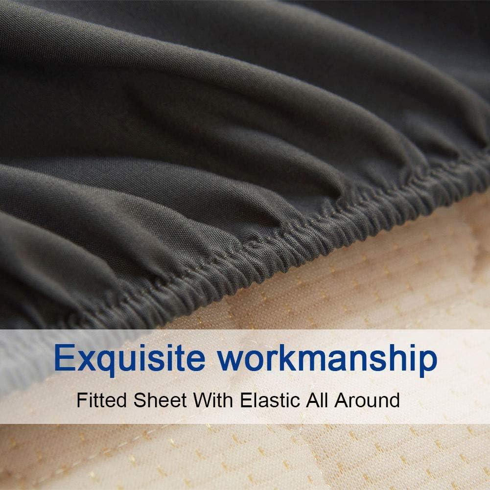 Juego de Sábanas Reina SONORO KATE Microfibra 1800 Hilos Gris