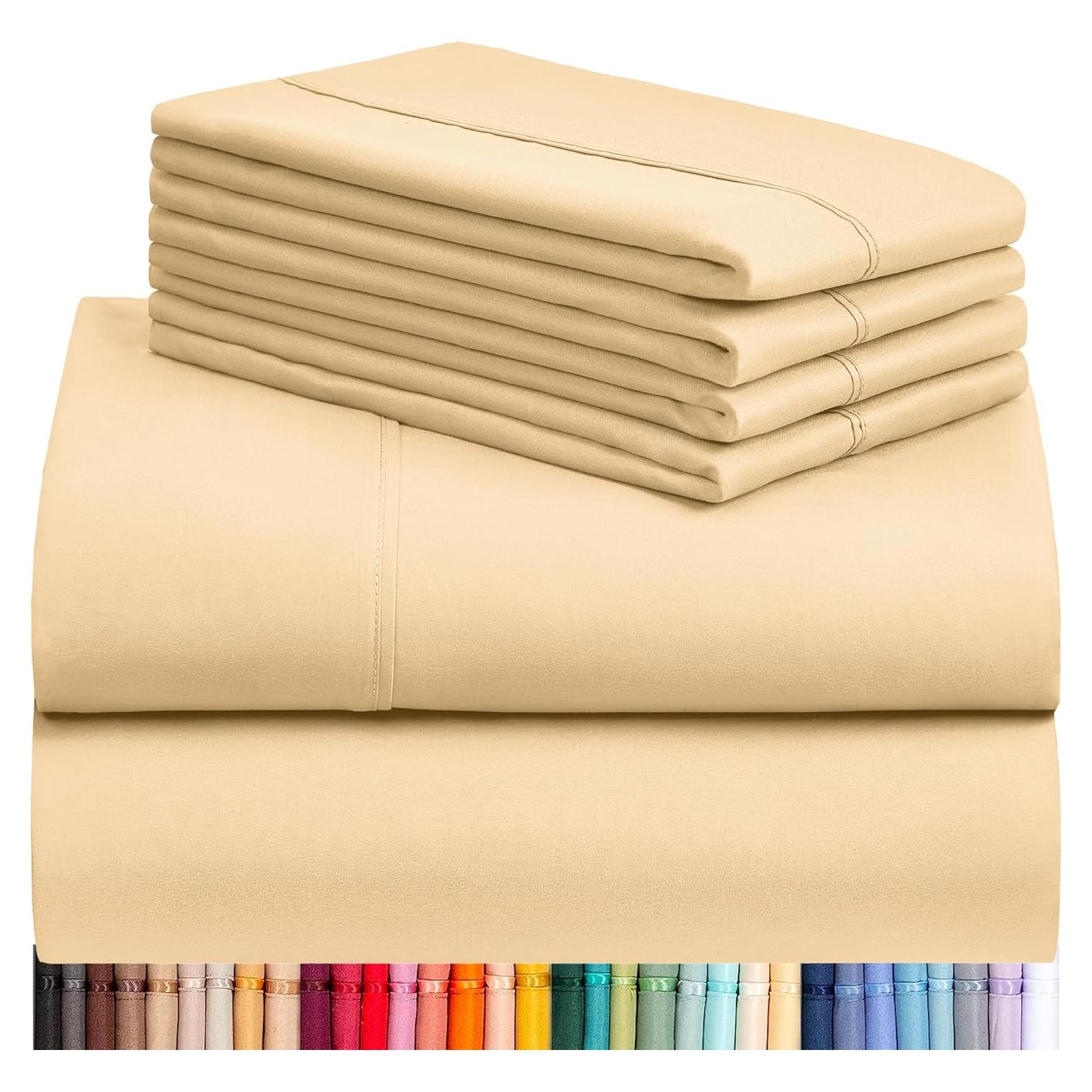 Juego de Sábanas LuxClub 4 Piezas Microfibra Completo Mantequilla
