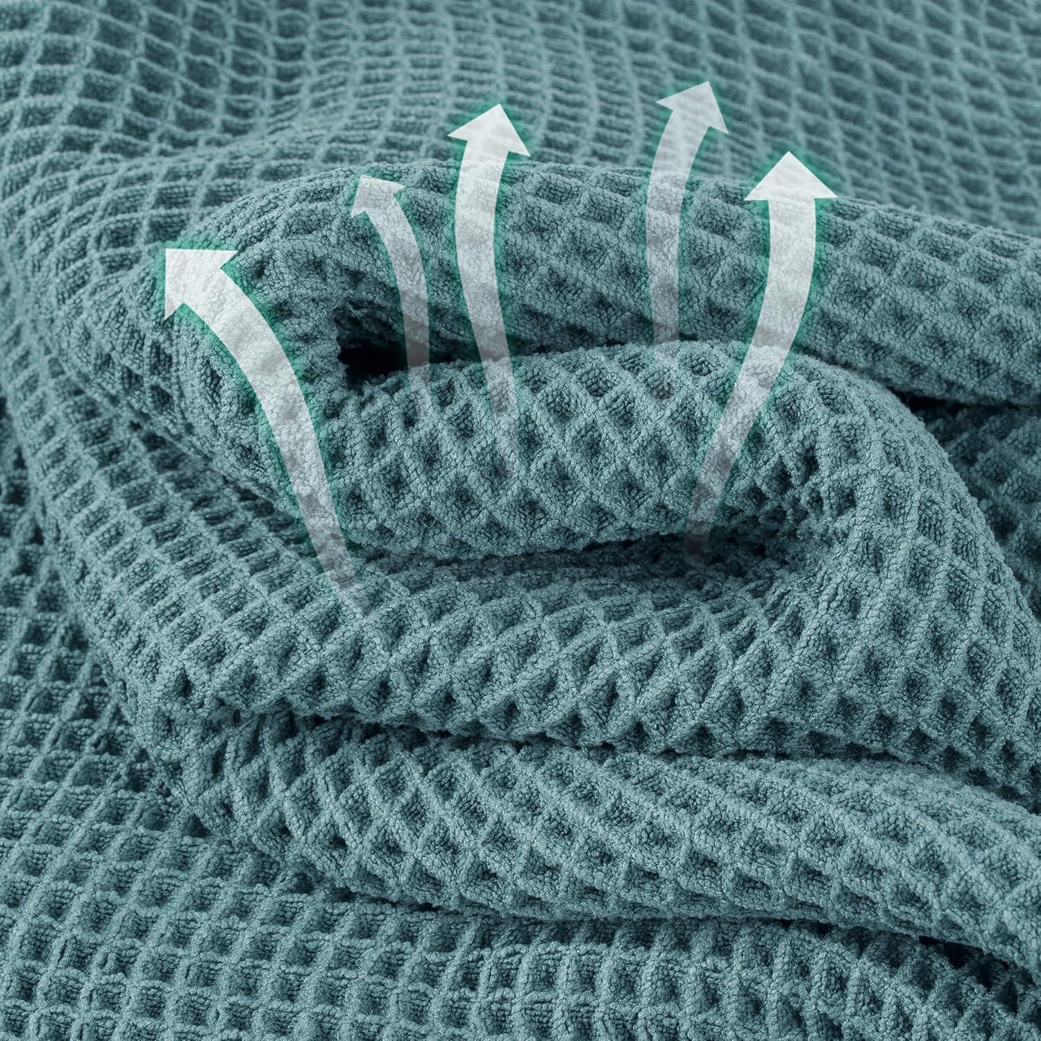 Toallas de Baño Microfibra Waffle Verde 2 Piezas 76x152 cm