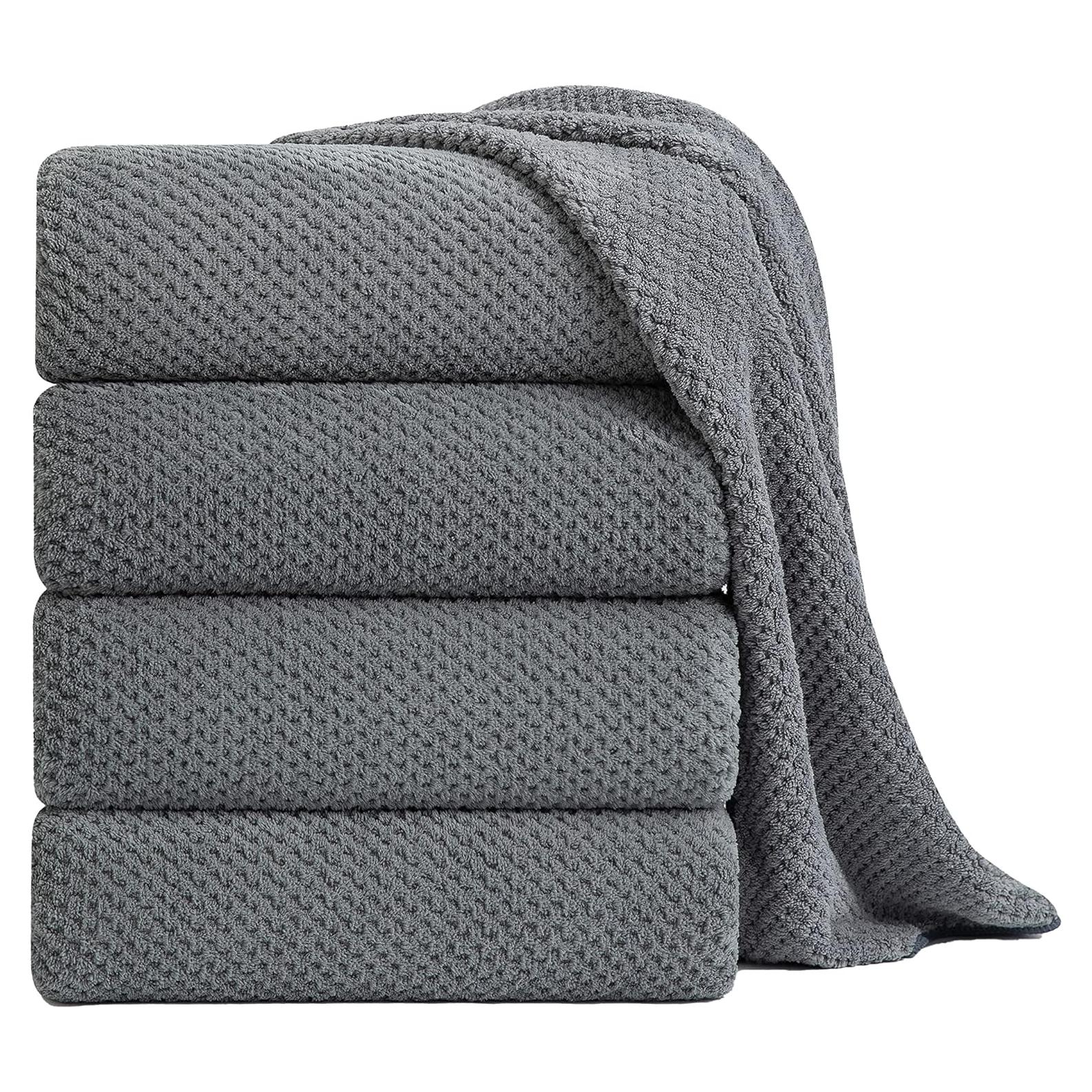 Juego de Toallas de Baño Extra Grande 89x178 cm Smuge - 4 Piezas Microfibra Alta Absorción