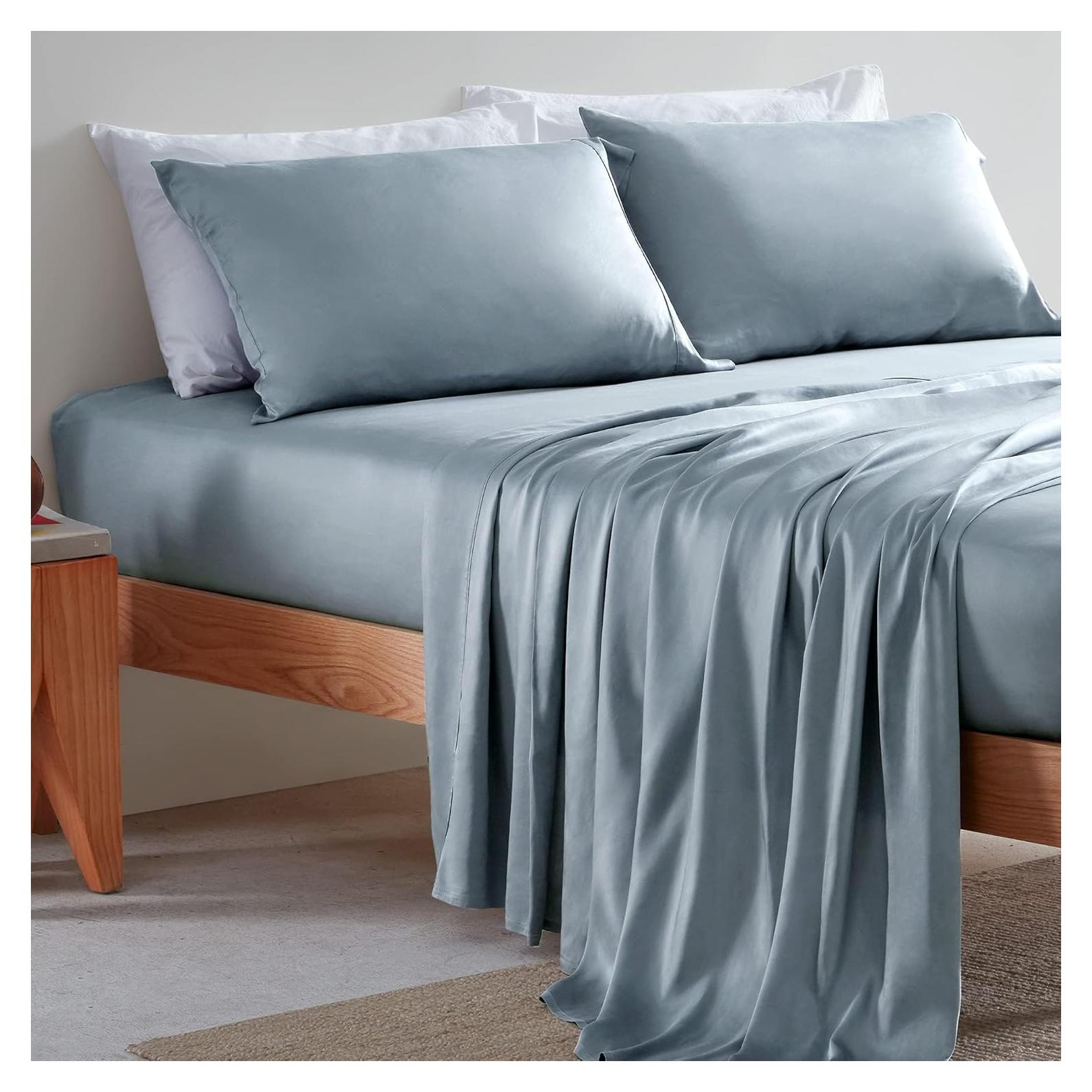 Juego de Sábanas Rey SLEEP ZONE 100% Viscosa Bambú Gris