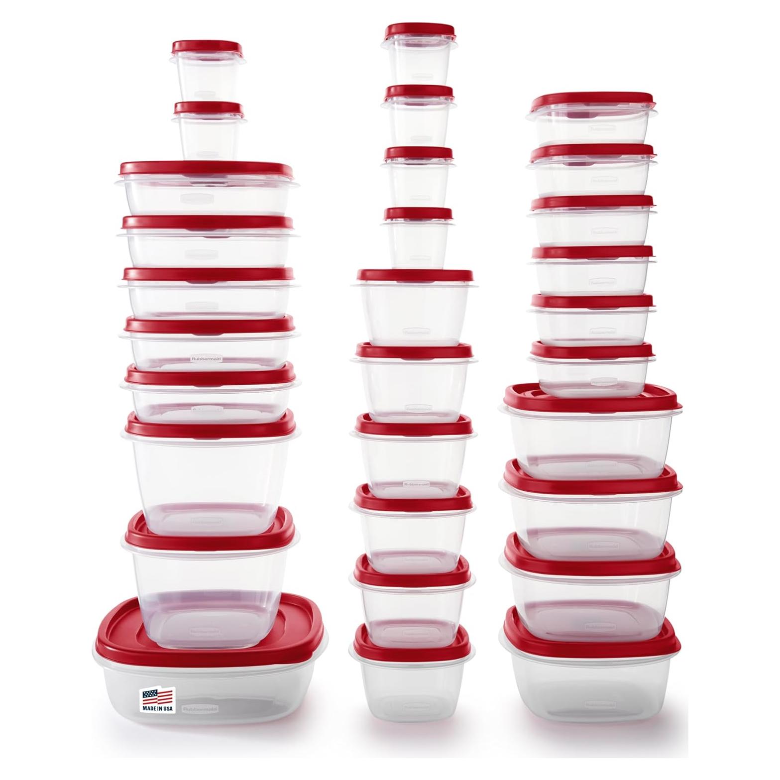 Contenedores de Almacenamiento Rubbermaid 60 Piezas A Prueba de Microondas