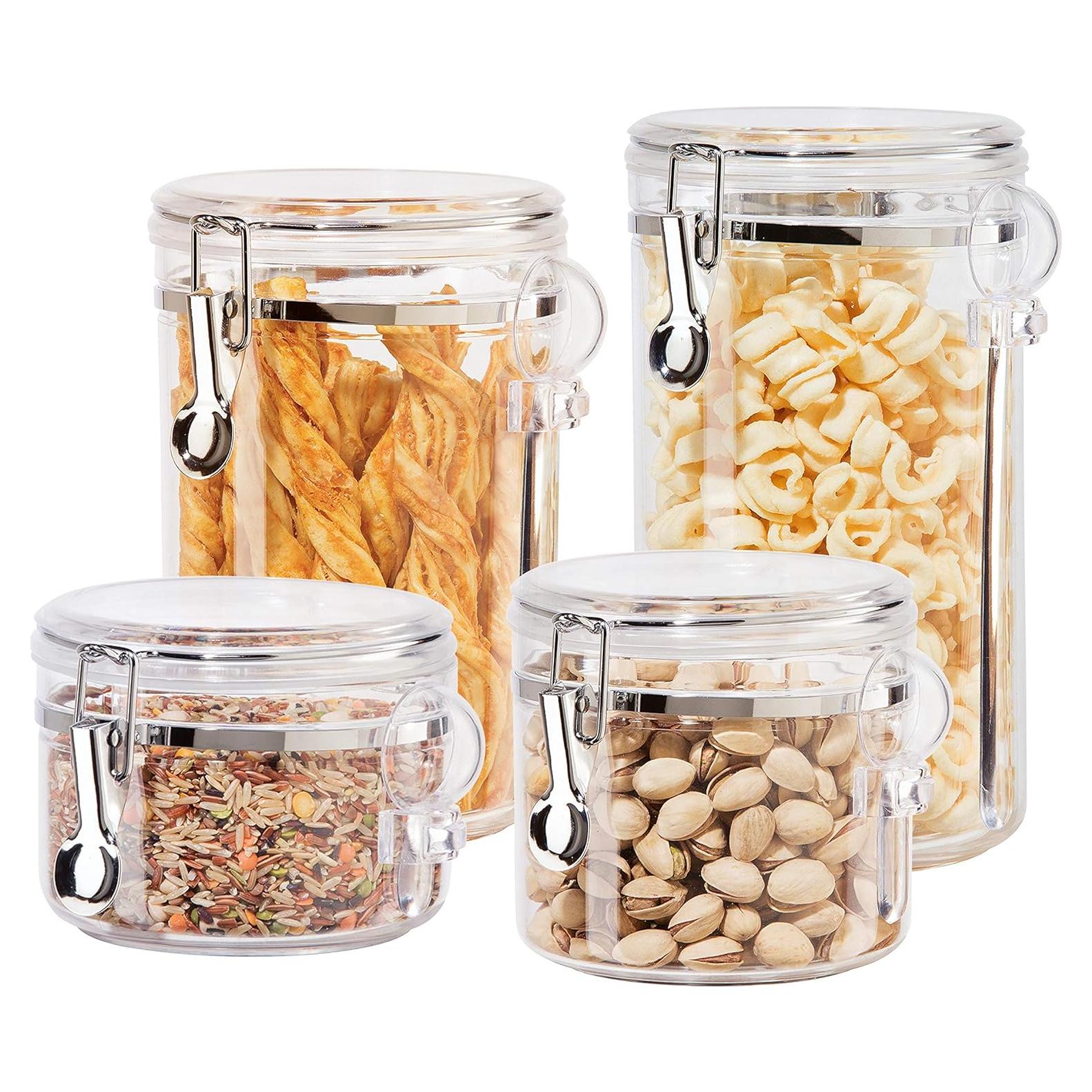 Set de 4 Frascos Herméticos Oggi 650ml para Alimentos Secos