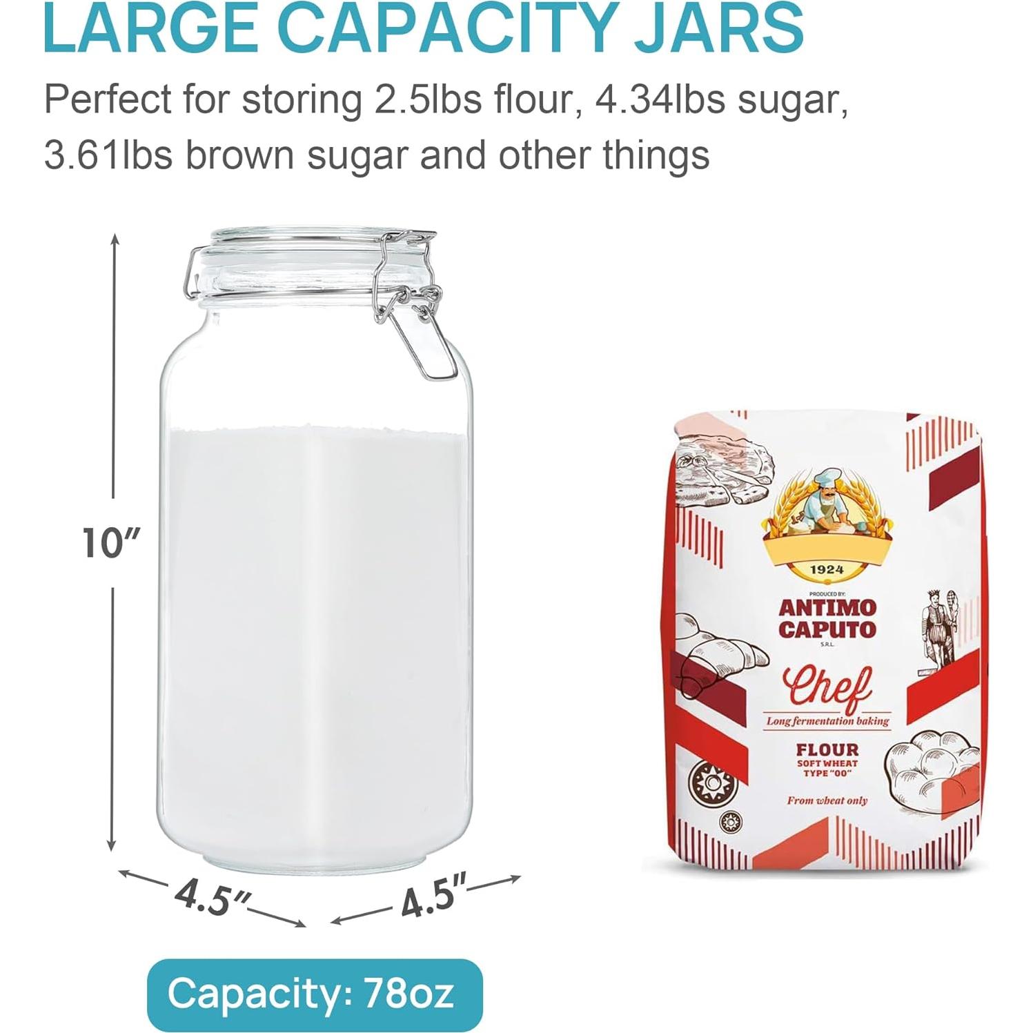 Tarros de Almacenamiento de Vidrio Vtopmart 3x78oz Herméticos