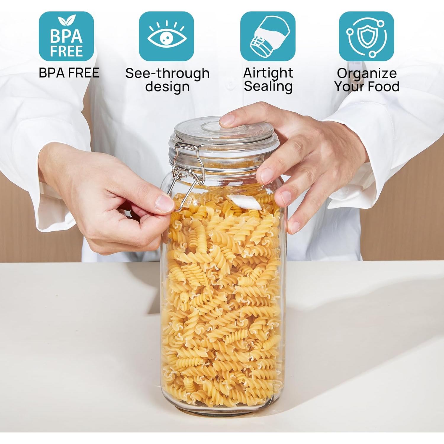 Tarros de Almacenamiento de Vidrio Vtopmart 3x78oz Herméticos