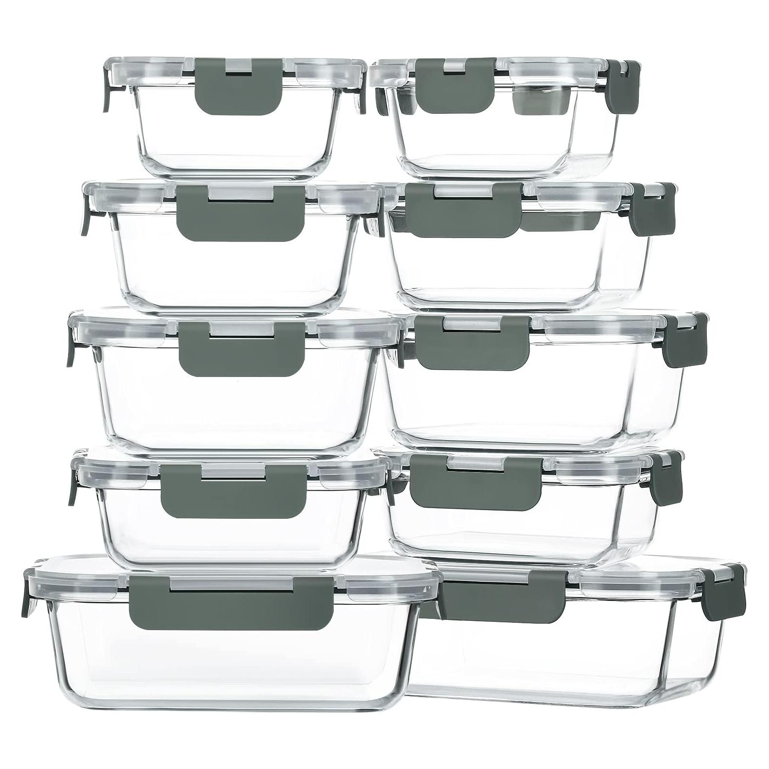 Set de 10 Contenedores de Almacenamiento de Vidrio MCIRCO