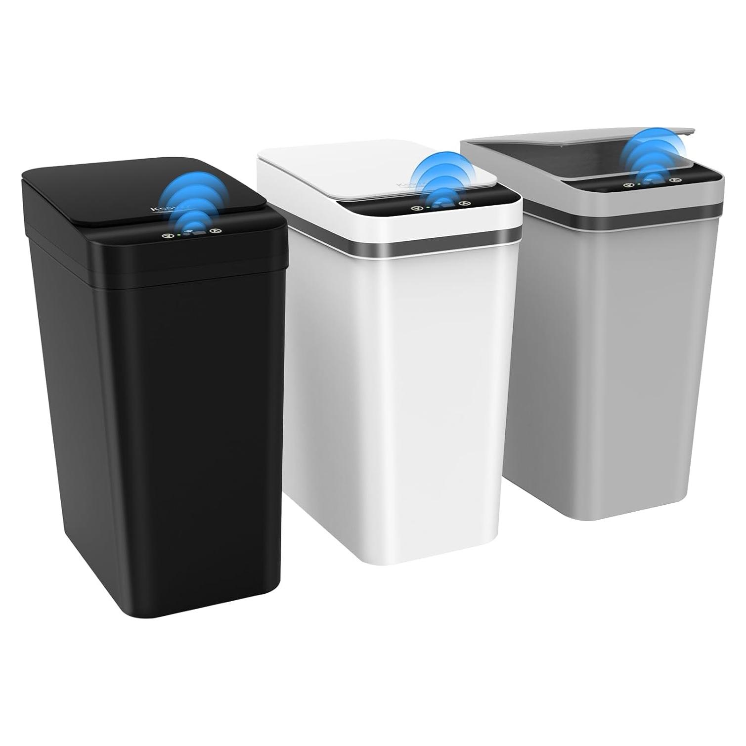 Paquete de 3 Basureros Automáticos KSSVZZ 9.5L con Sensor