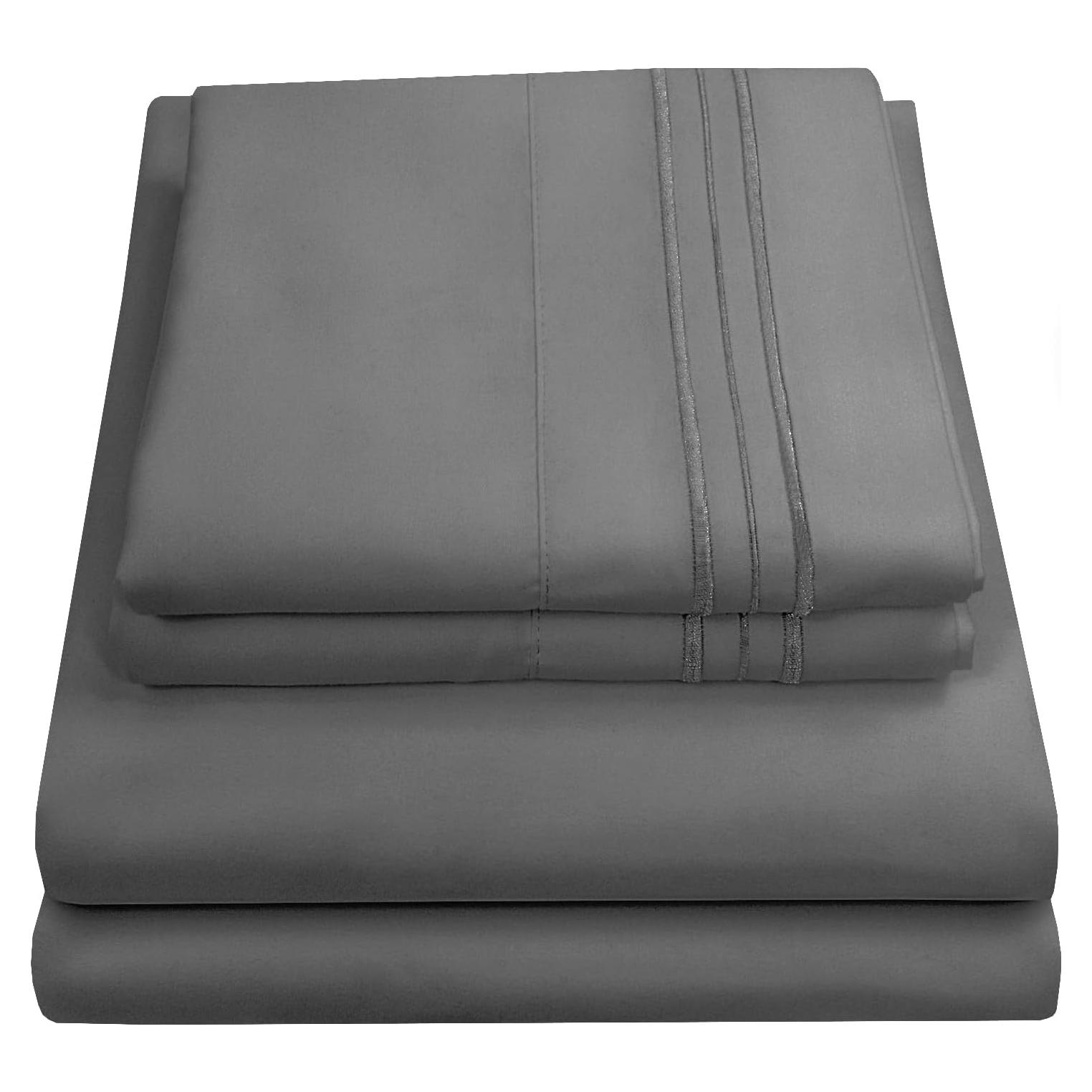 Juego de Sábanas Queen Sweet Home Collection 1800 Hilos Gris