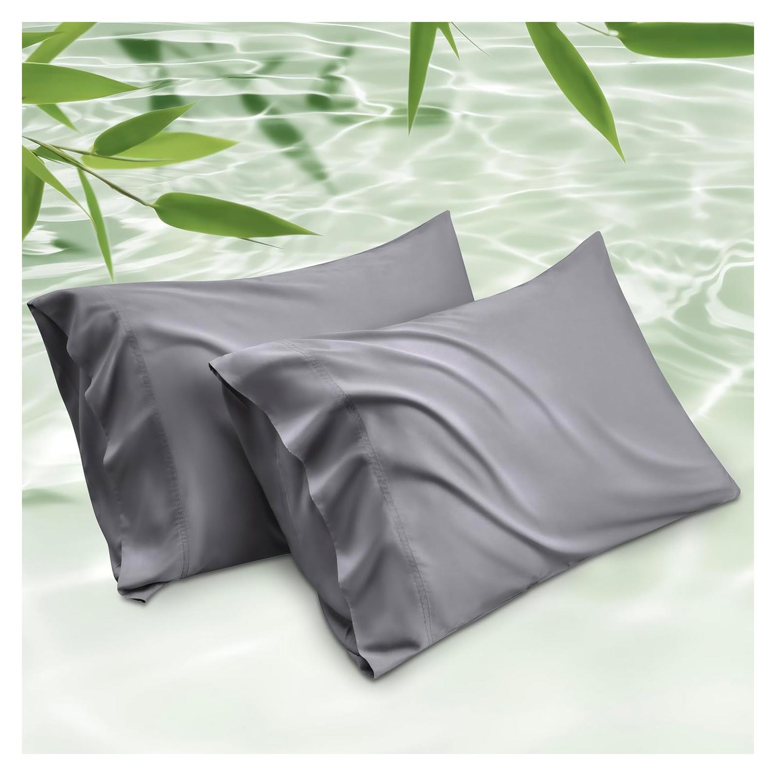 Juego de 2 Fundas de Almohada Refrigerantes Bedsure Queen Gris