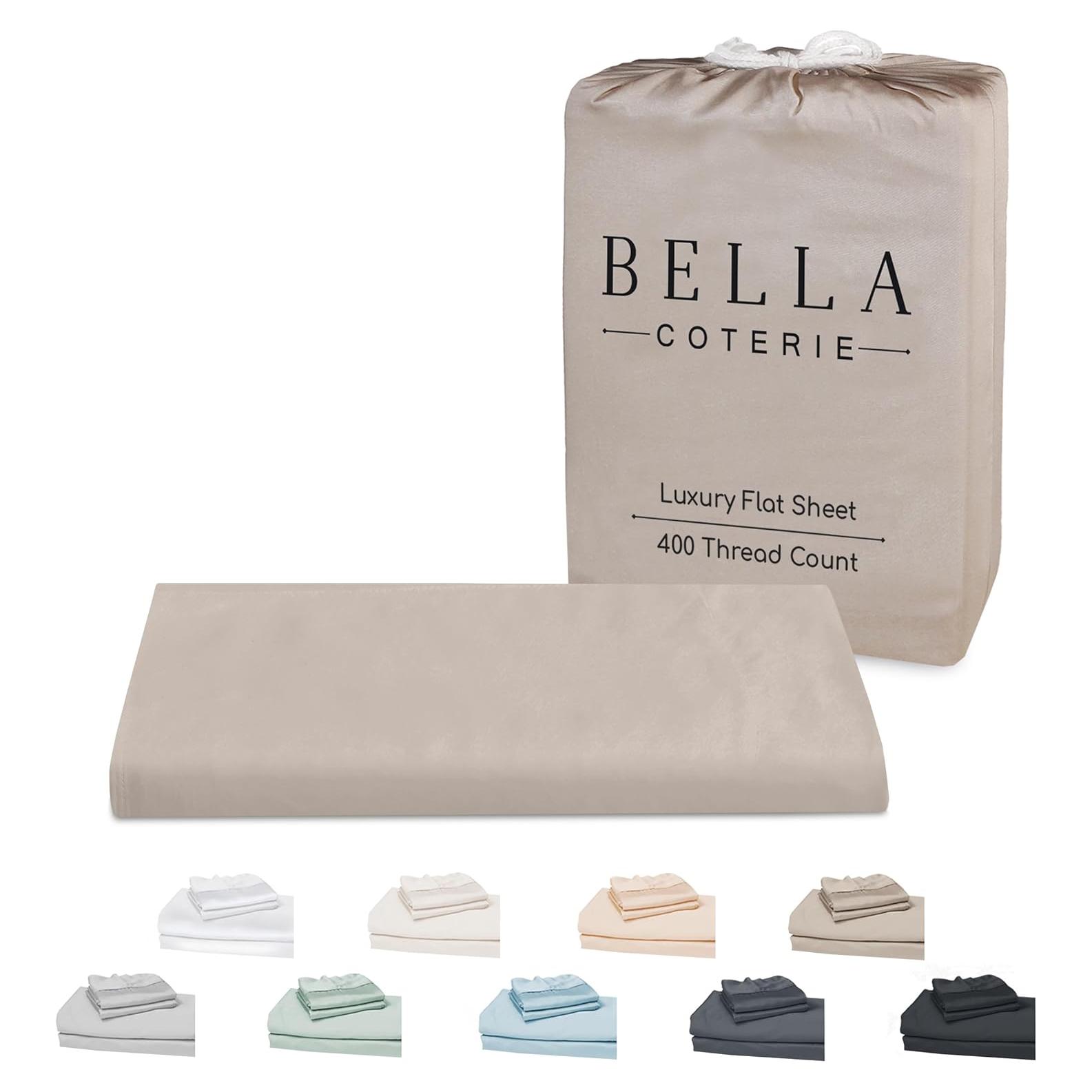 Sábana Plana de Lujo Bella Coterie 100% Viscosa de Bambú Queen