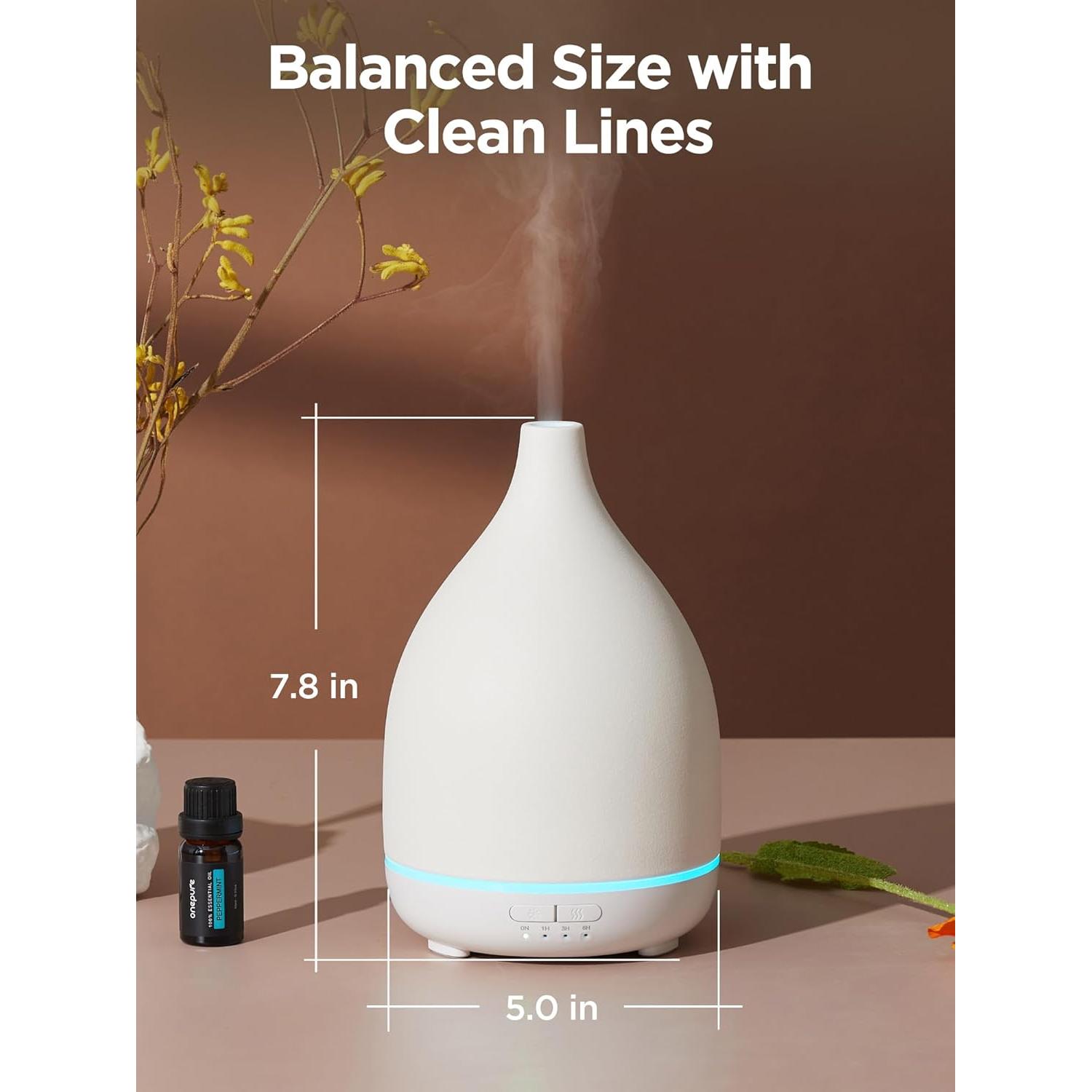 Difusor de Aceite InnoGear 300ml Cerámica Blanca Aromaterapia