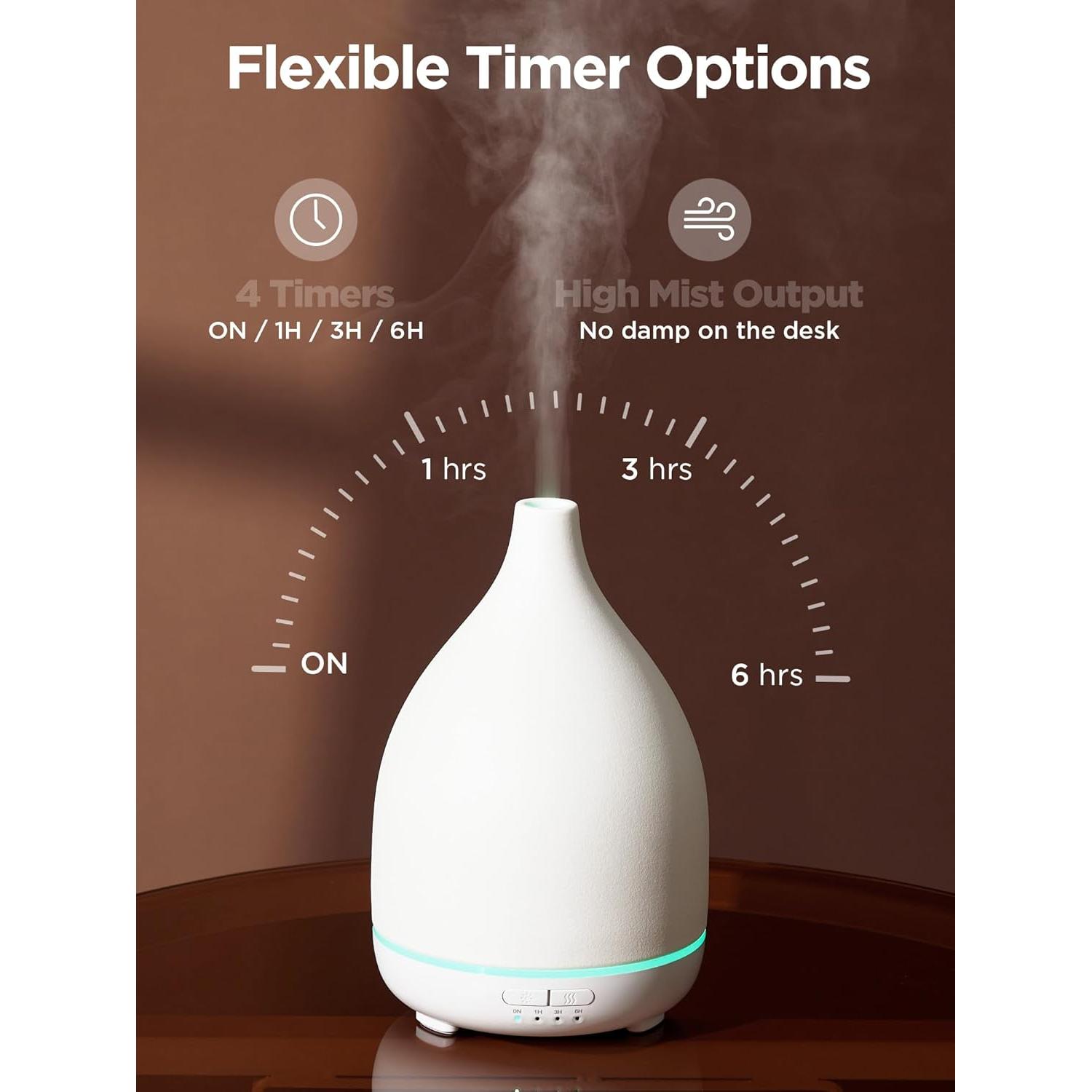 Difusor de Aceite InnoGear 300ml Cerámica Blanca Aromaterapia