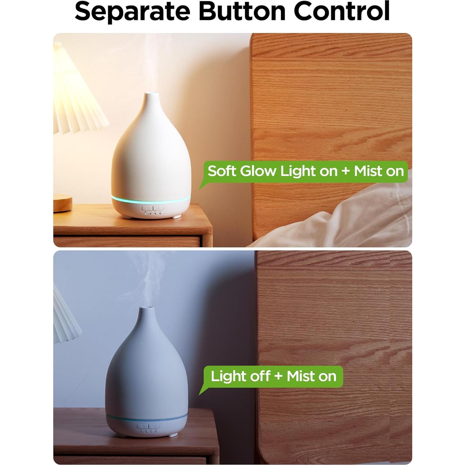 Difusor de Aceite InnoGear 300ml Cerámica Blanca Aromaterapia