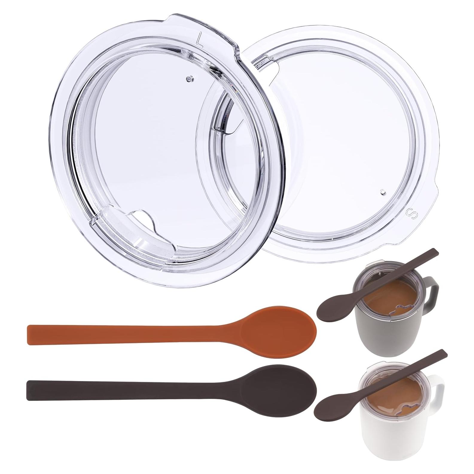 Set de 2 Tapas de Taza y 2 Cucharas de Silicona Kiicii