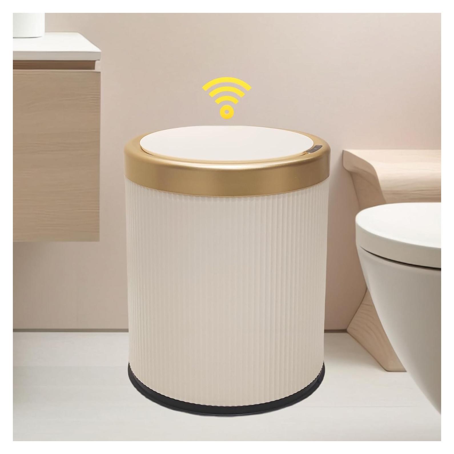 Cubo de Basura Automático URALFA 10.5L Blanco Crema con Sensor