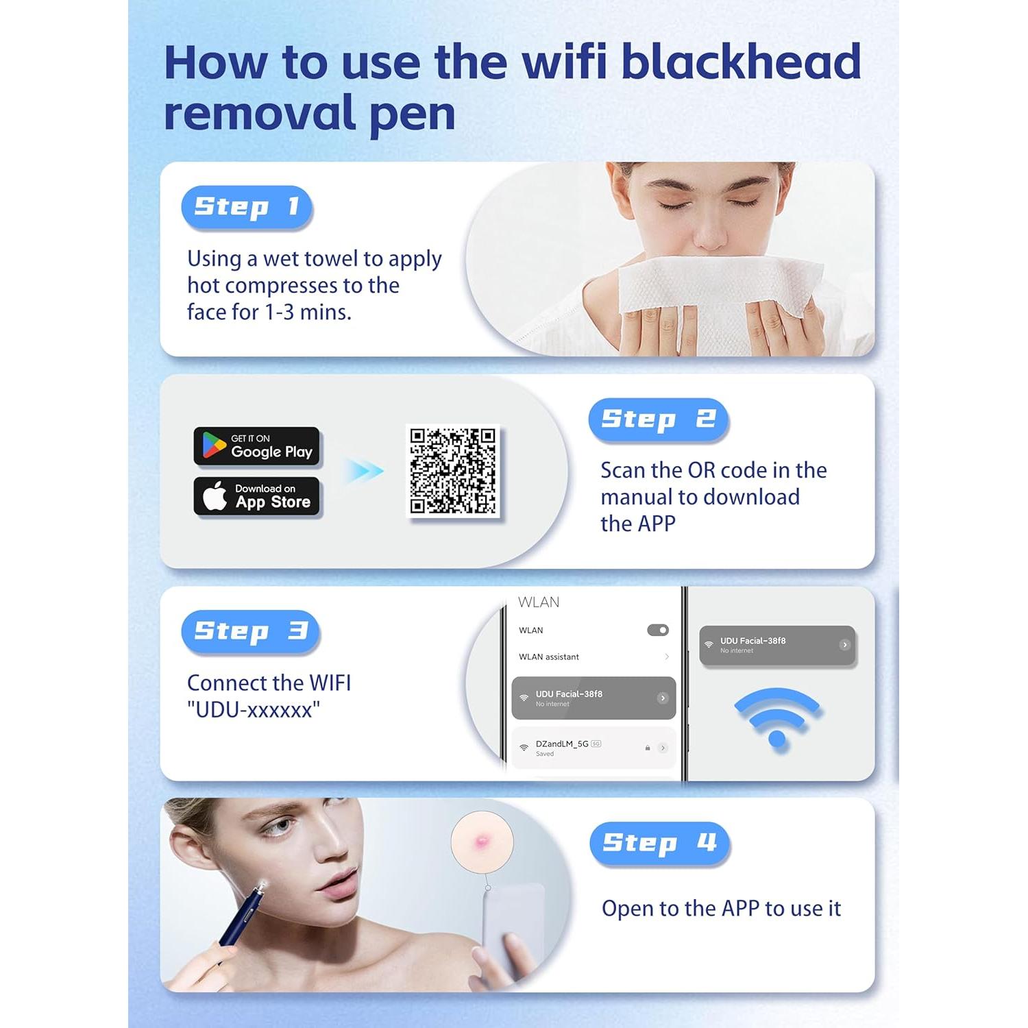 Extractor de Puntos Negros con Cámara 20X Shenmai - Limpiador de Poros