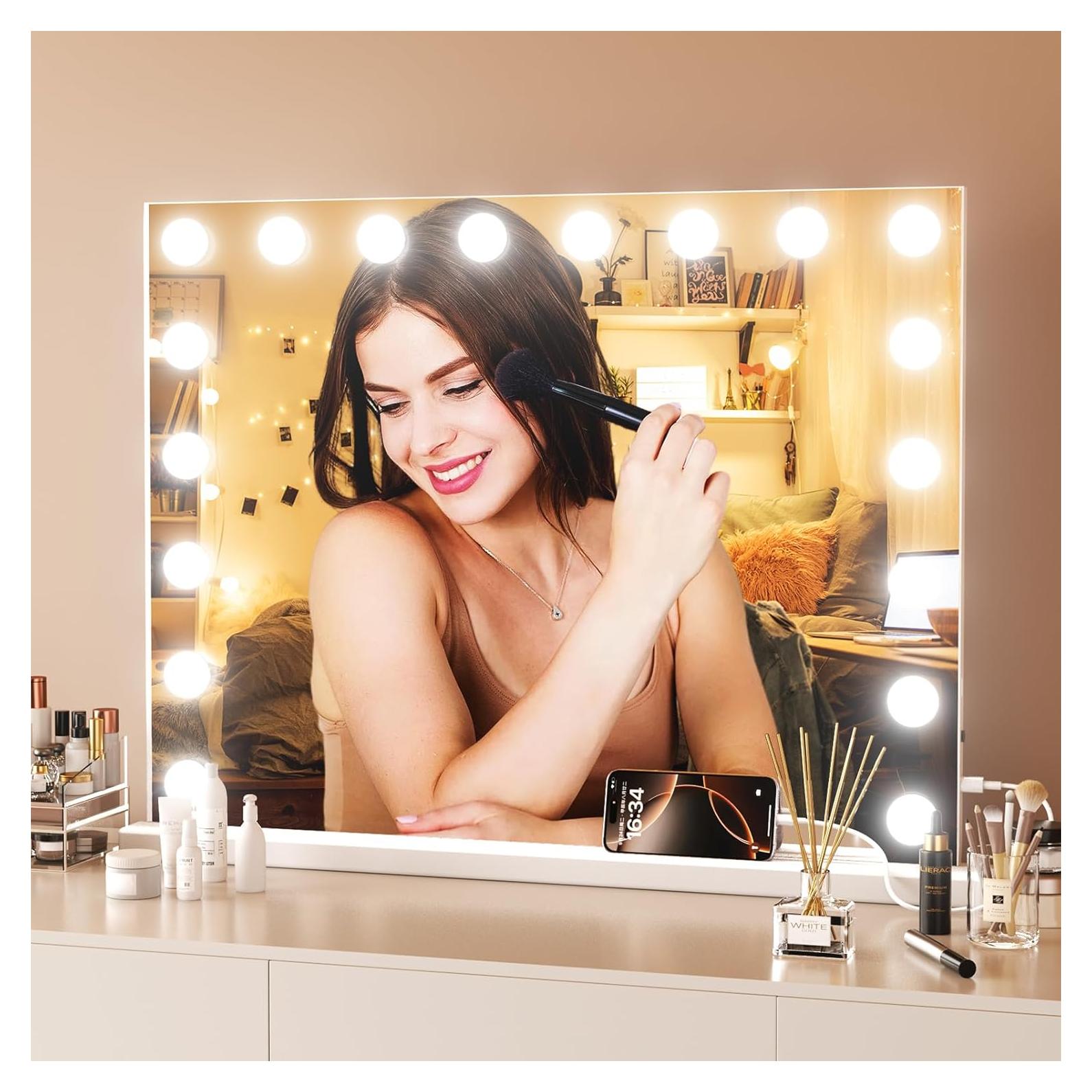 Espejo de Tocador LED DKGEVEAO 70.1x54.9cm con 18 Bombillas