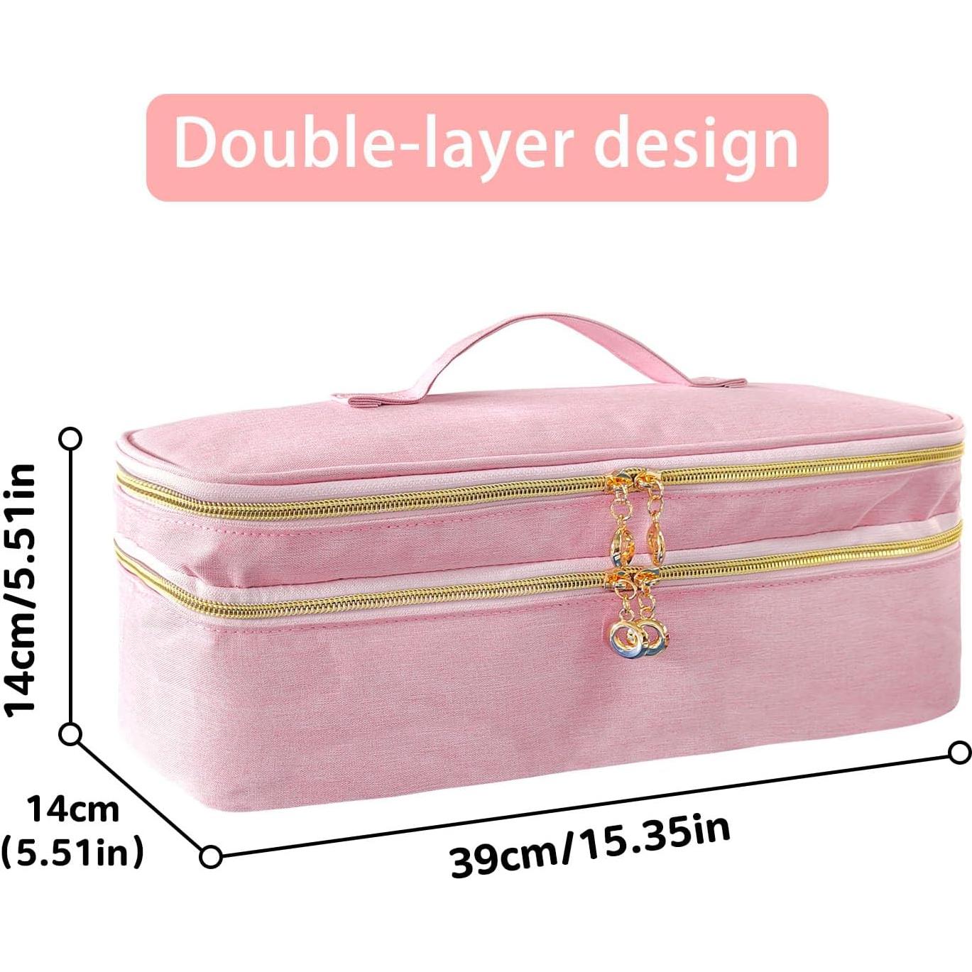 Bolsa Organizadora Doble Capa para Secador de Pelo Rosa