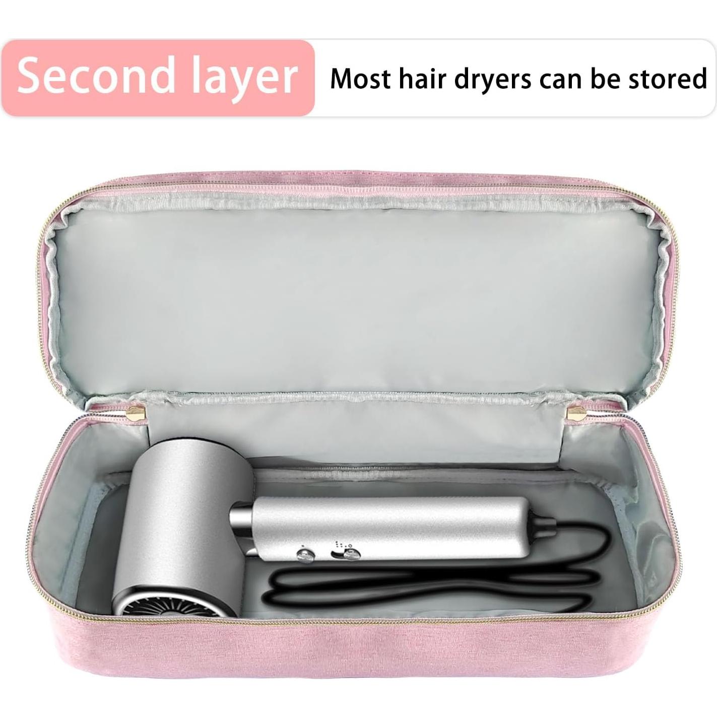 Bolsa Organizadora Doble Capa para Secador de Pelo Rosa