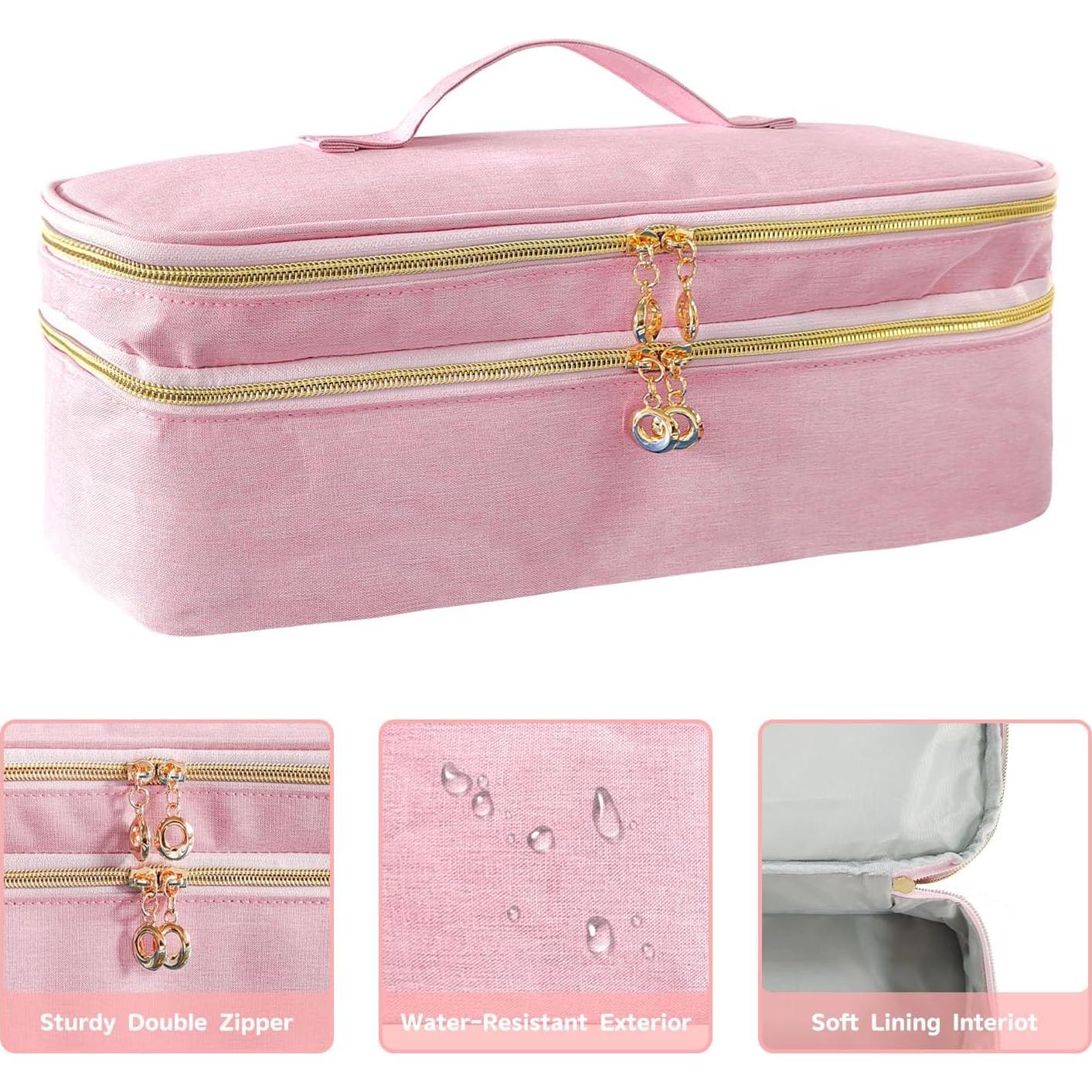 Bolsa Organizadora Doble Capa para Secador de Pelo Rosa