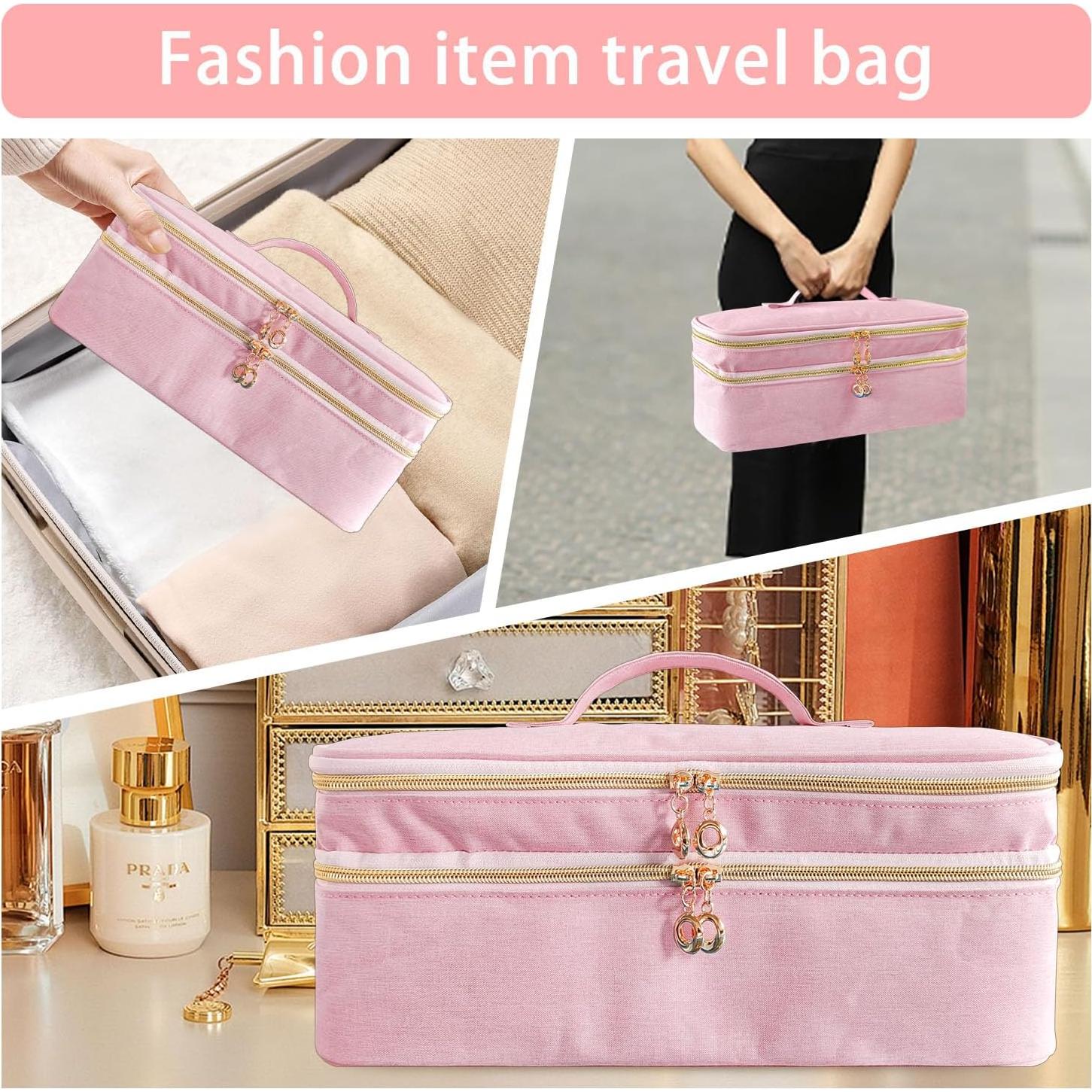 Bolsa Organizadora Doble Capa para Secador de Pelo Rosa