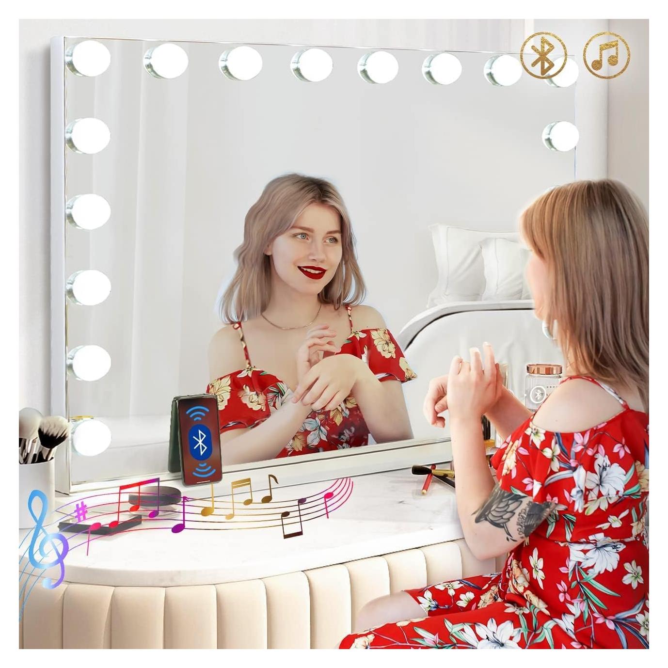 Espejo de Tocador Hansong Iluminado 58x81 cm Bluetooth