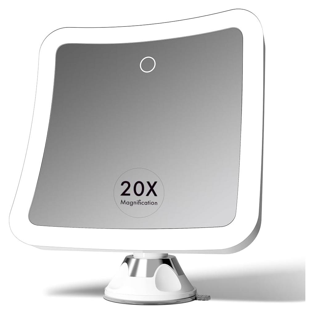 Espejo de Maquillaje Aumentado Fancii 20x LED Recargable 17.78 cm