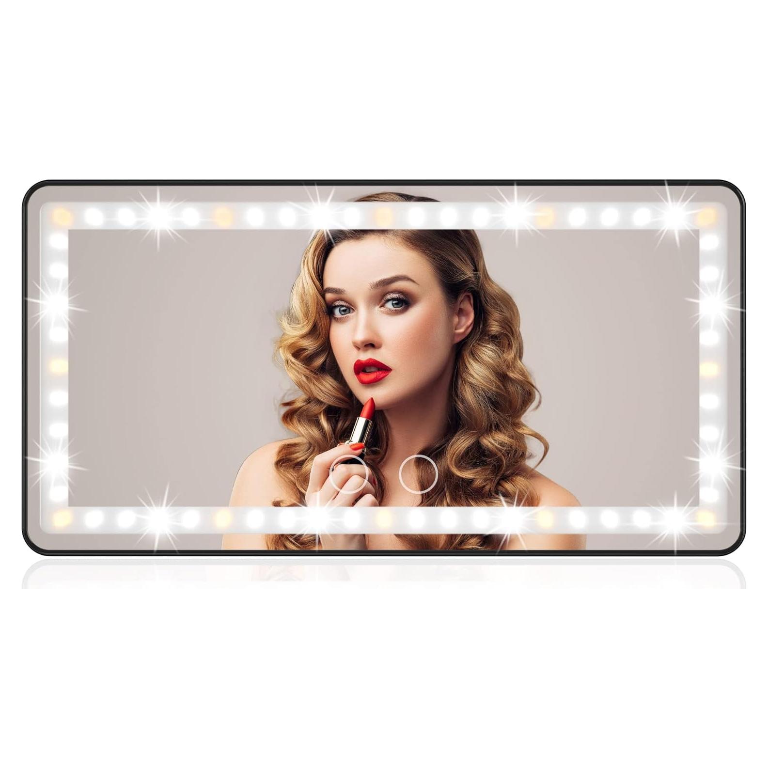 Espejo de Vanidad Xinlykid para Coche con Luz LED Regulable