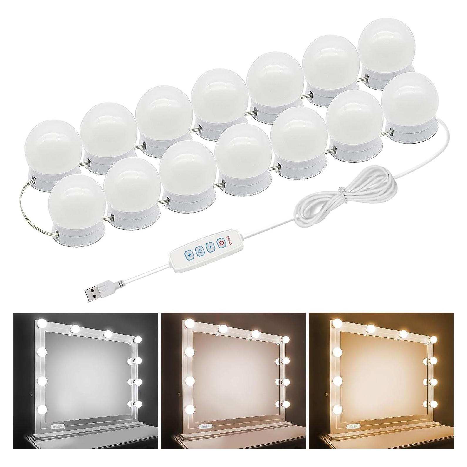 Luces de Espejo Vanity LED Pretmess 14 Bombillas Regulables
