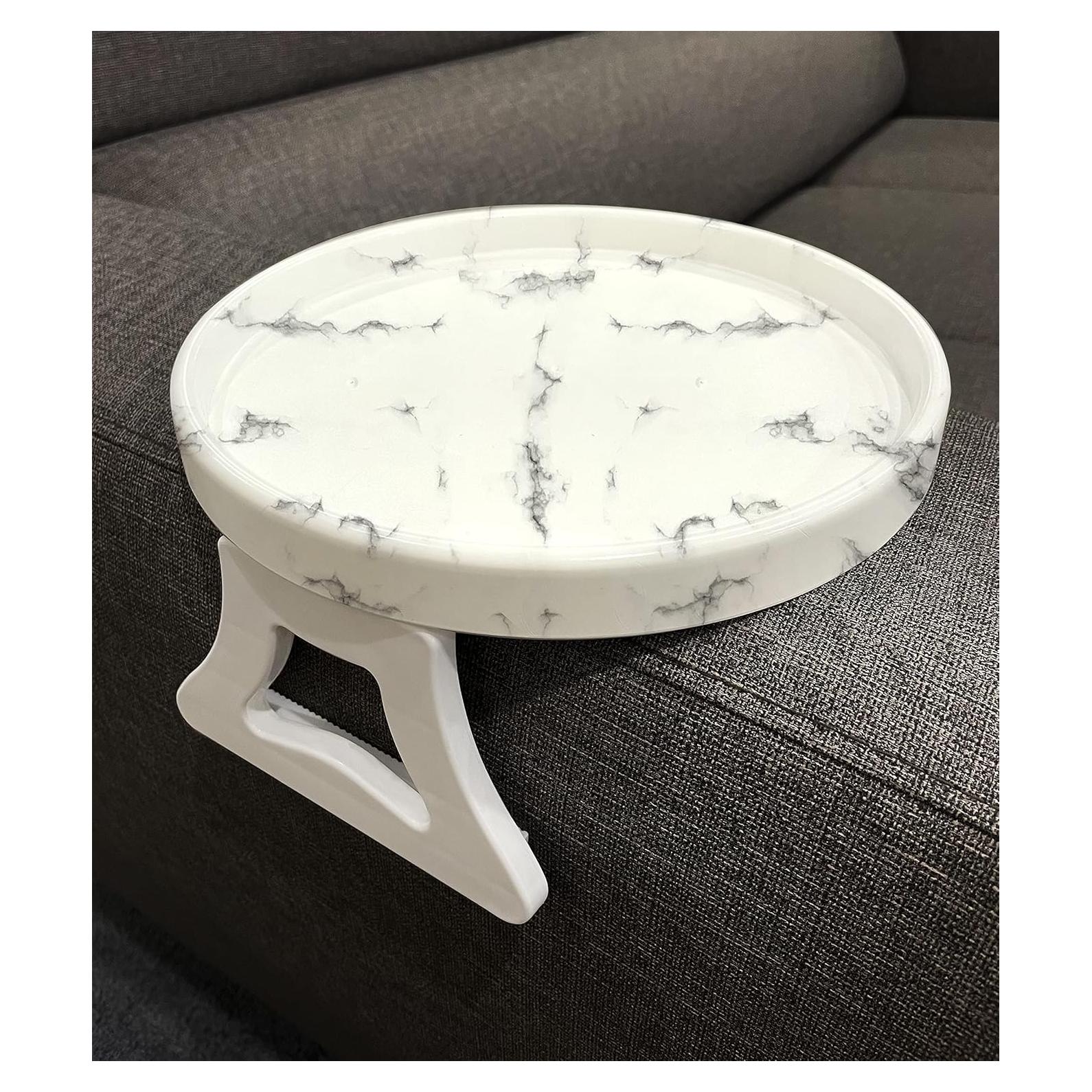 Mesa de Clip para Sofá Xchouxer Mármol Redonda 25 cm