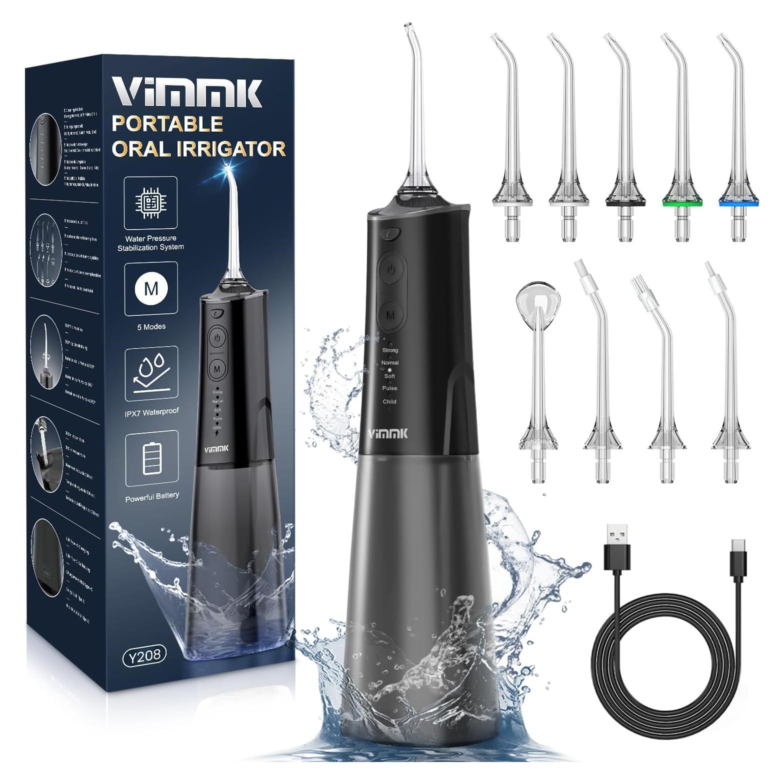 Irrigador Oral Inalámbrico VIMMK 300ML 9 Boquillas 5 Modos
