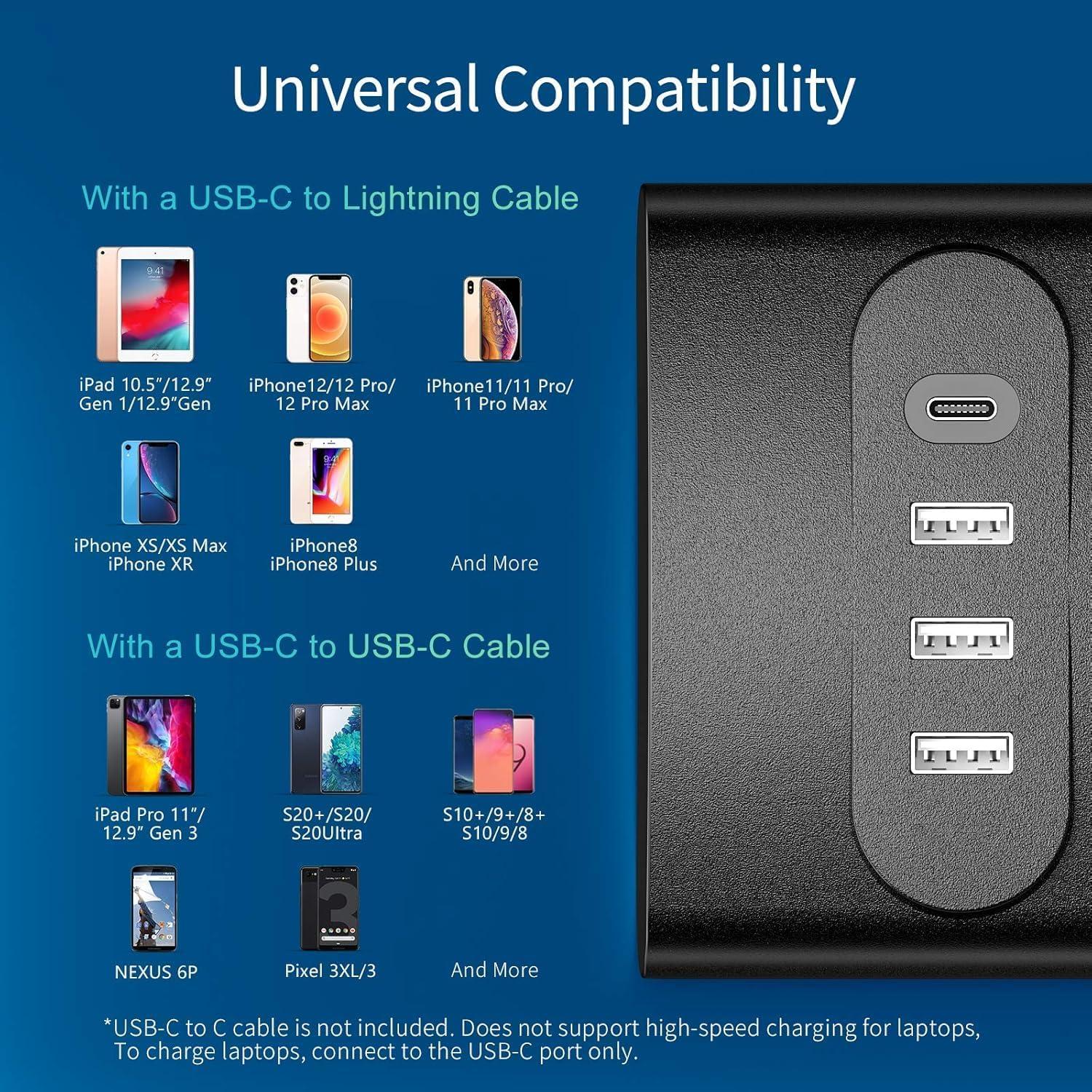Protector de Sobretensión Bototek 1.68m con 12 Salidas AC y 4 USB