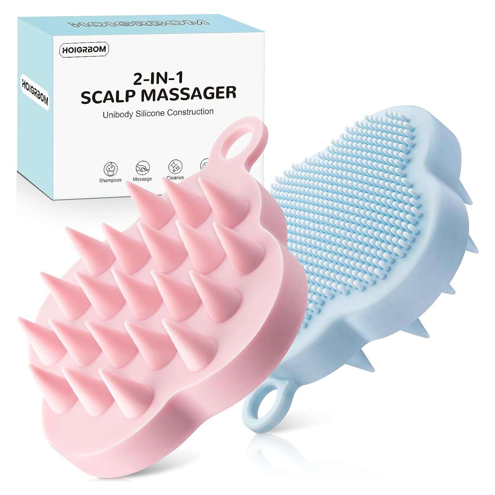 Masajeador de Cuero Cabelludo 2 en 1 HOIGRBOM - Silicona