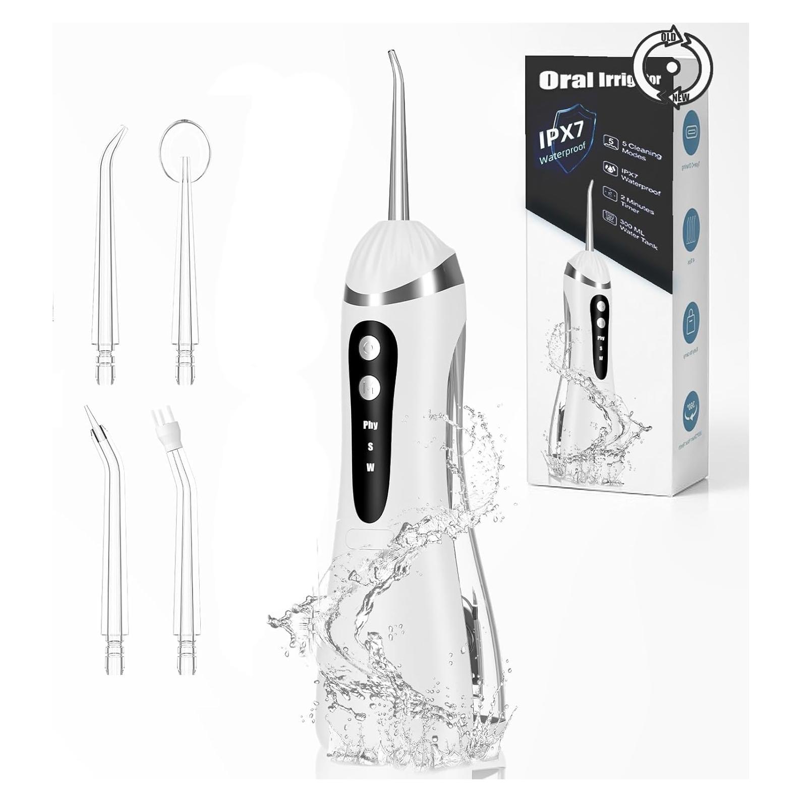Hilo Dental Inalámbrico ZQ A16 Recargable 300ML 4 Boquillas IPX7