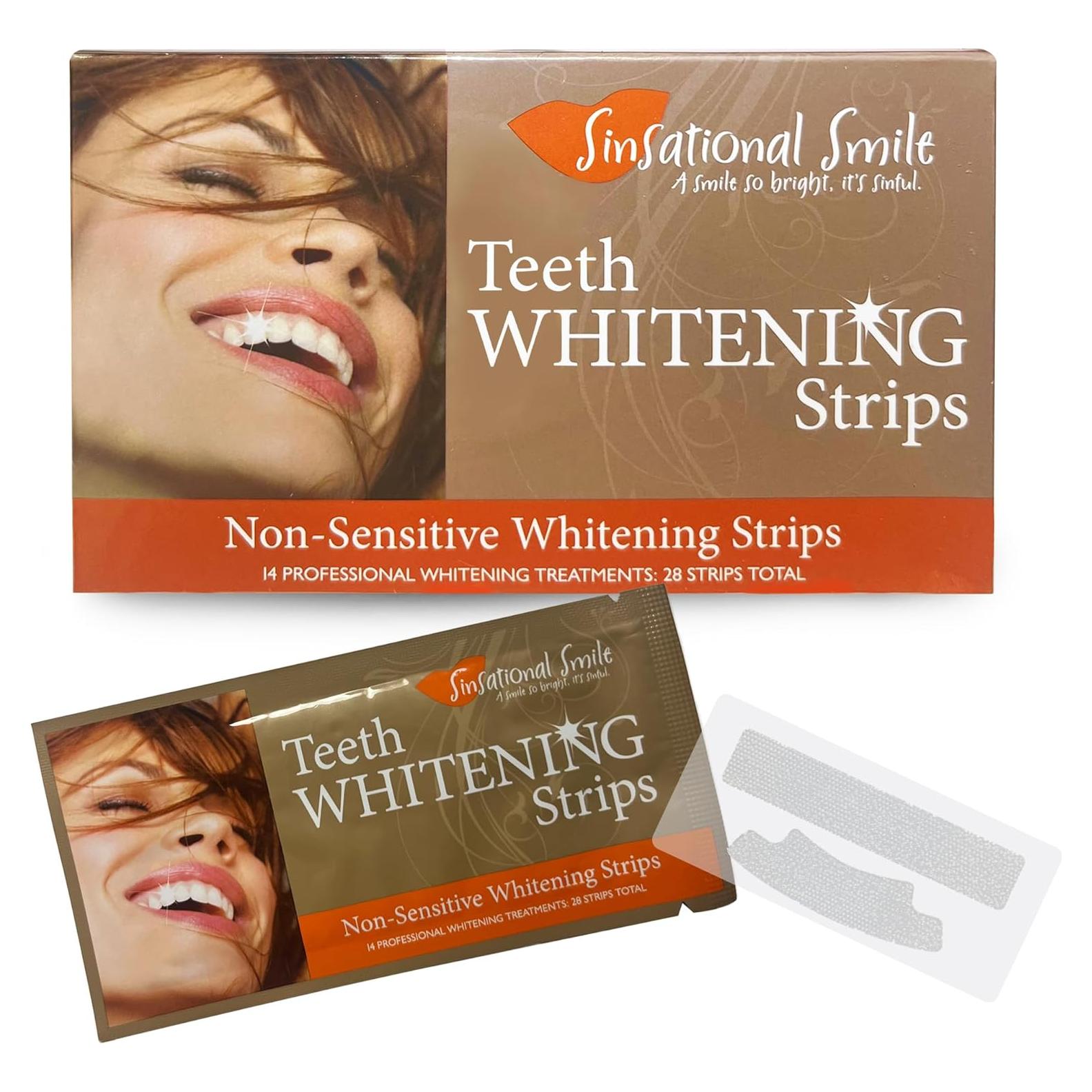 Tiras Blanqueadoras Sinsational Smile - 28 Tiras (14 Tratamientos) para Dientes Sensibles