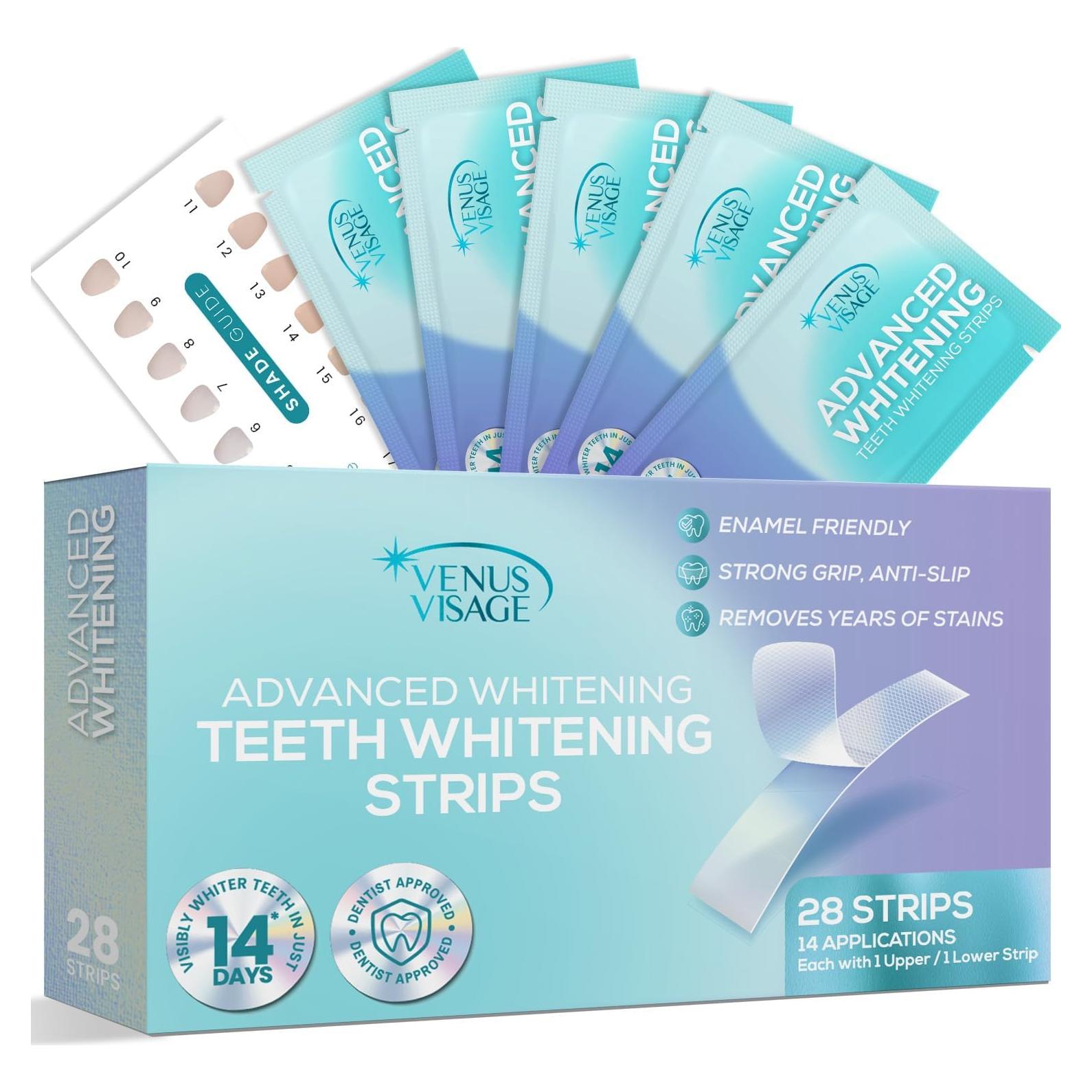 Tiras Blanqueadoras de Dientes Venus Visage - 28 Tiras - Sin Sensibilidad