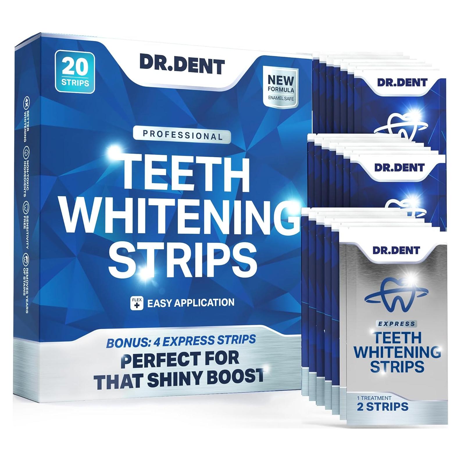 Tiras Blanqueadoras de Dientes DR.DENT - 20 Tiras - Sin Sensibilidad