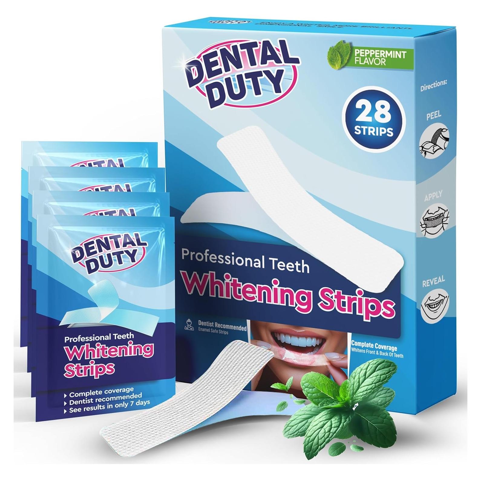 Tiras Blanqueadoras Dental Duty - 28 Piezas Veganas y Seguras