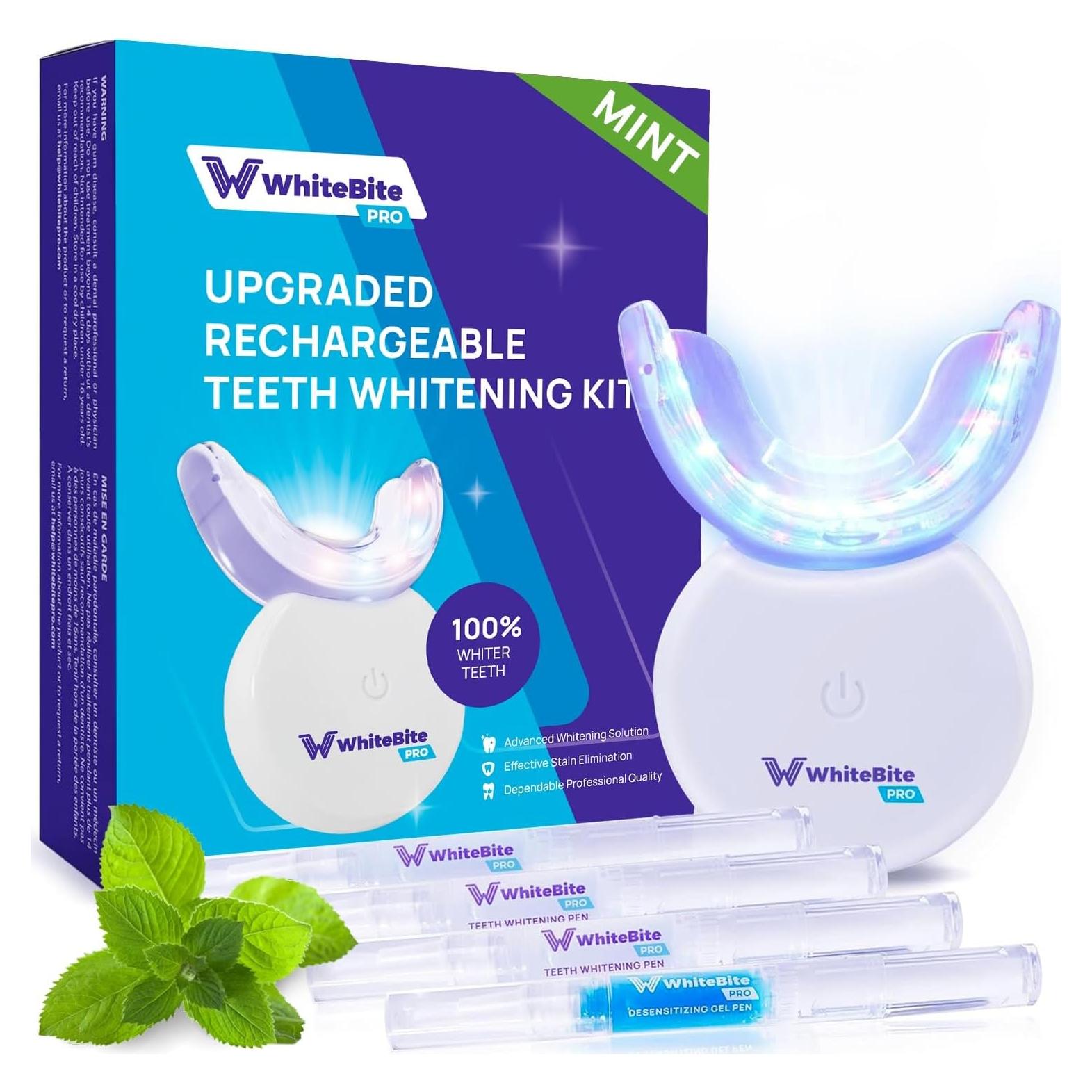 Kit Blanqueamiento Dental Whitebite Pro - Luz LED + Gel 35%