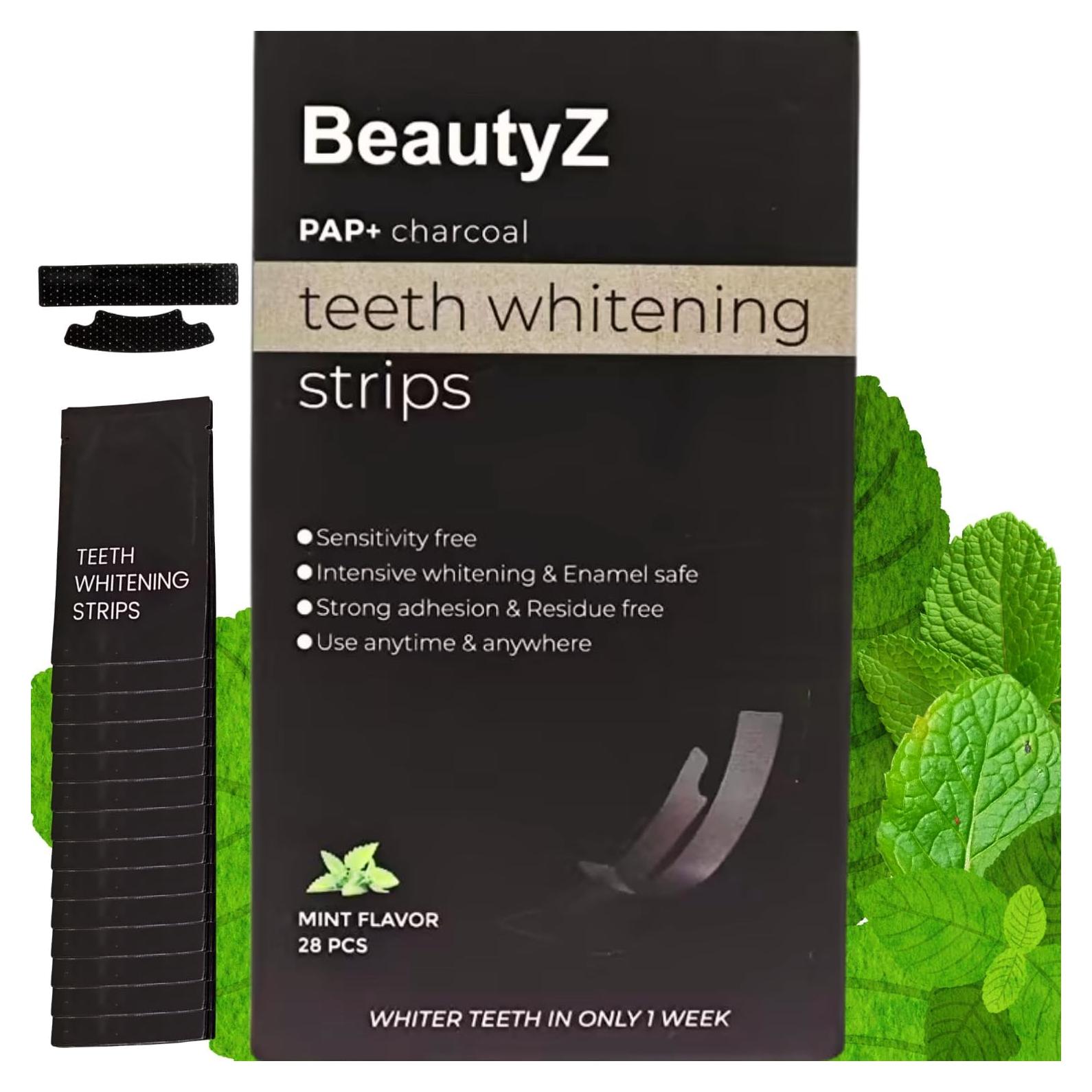 Tiras Blanqueadoras de Dientes BeautyZ - 28 Tiras Menta - Sin Peróxido