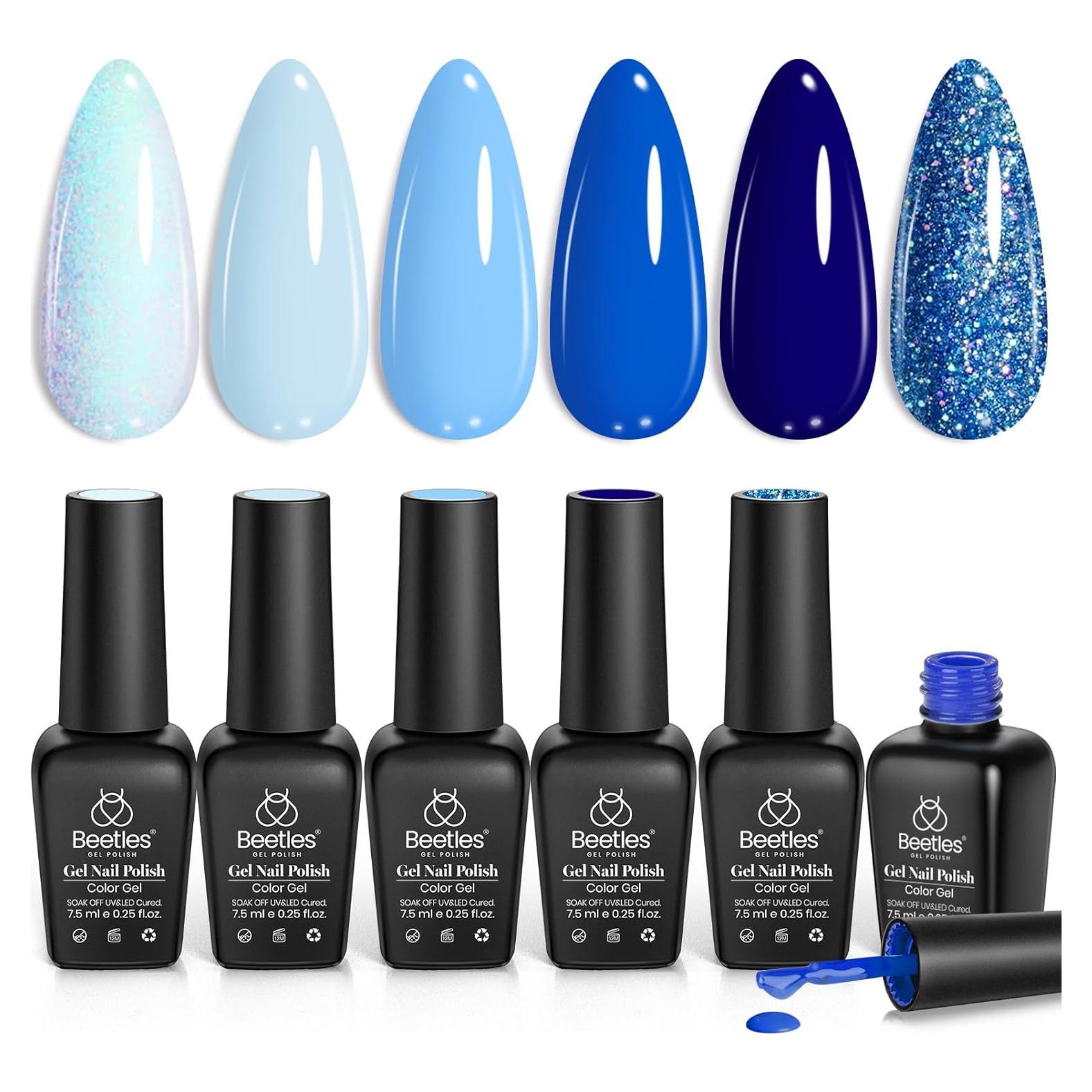 Esmalte en Gel Azul Beetles Colección Agua Sagrada 6 Colores