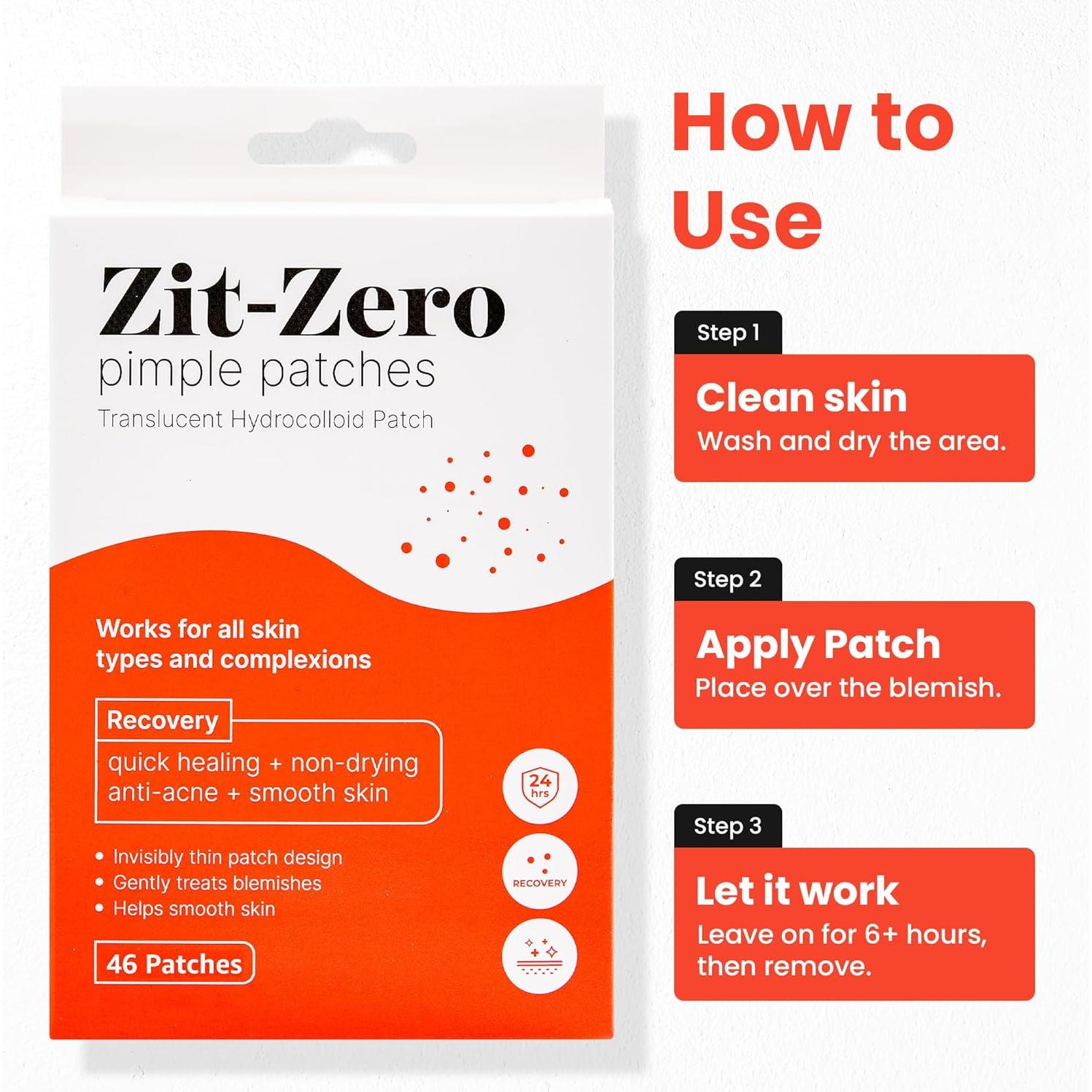 Parche Hidrocoloide para Acné Zit Zero - 46 Piezas 10mm