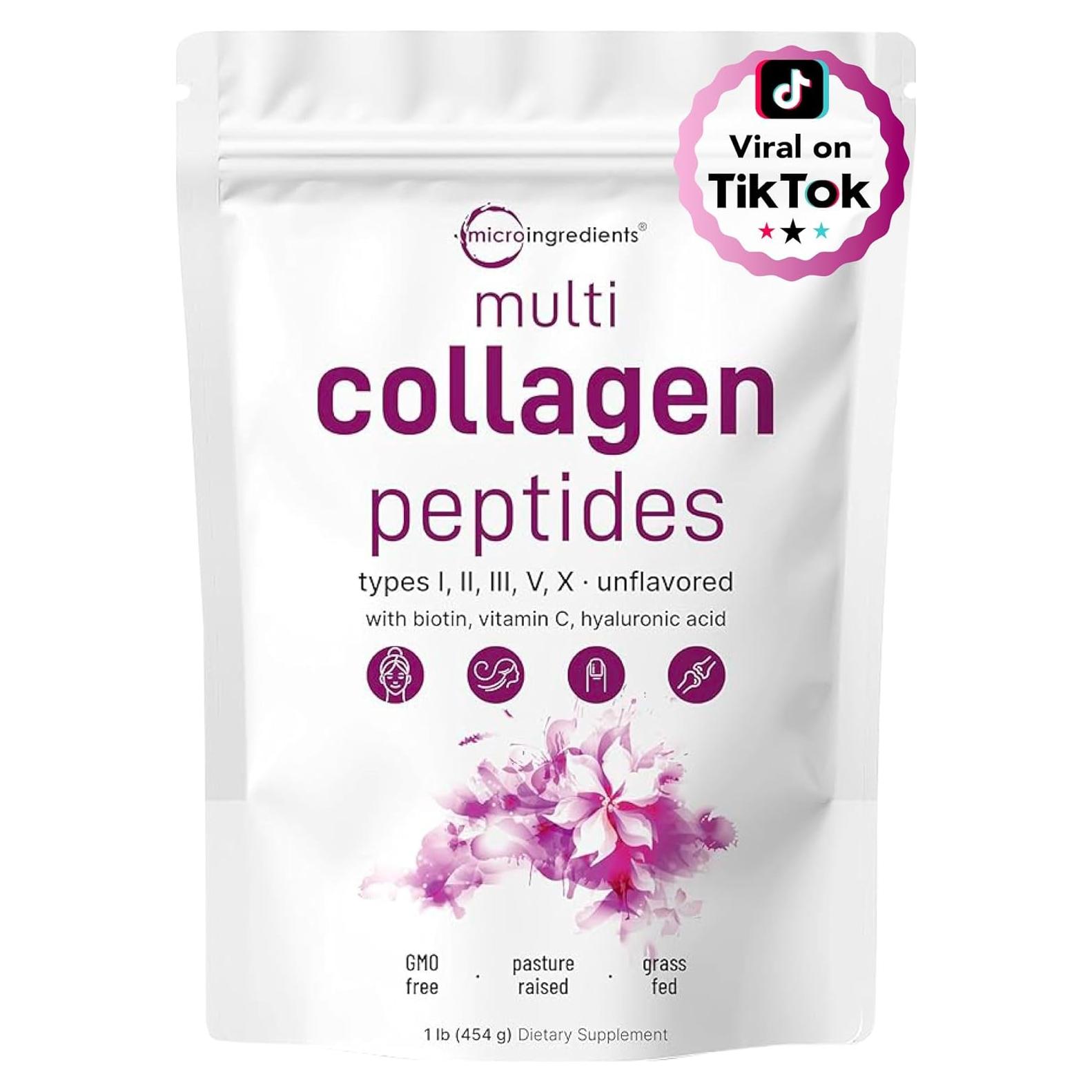 Micro Ingredients Multi Colágeno Péptidos 450g Sin Sabor