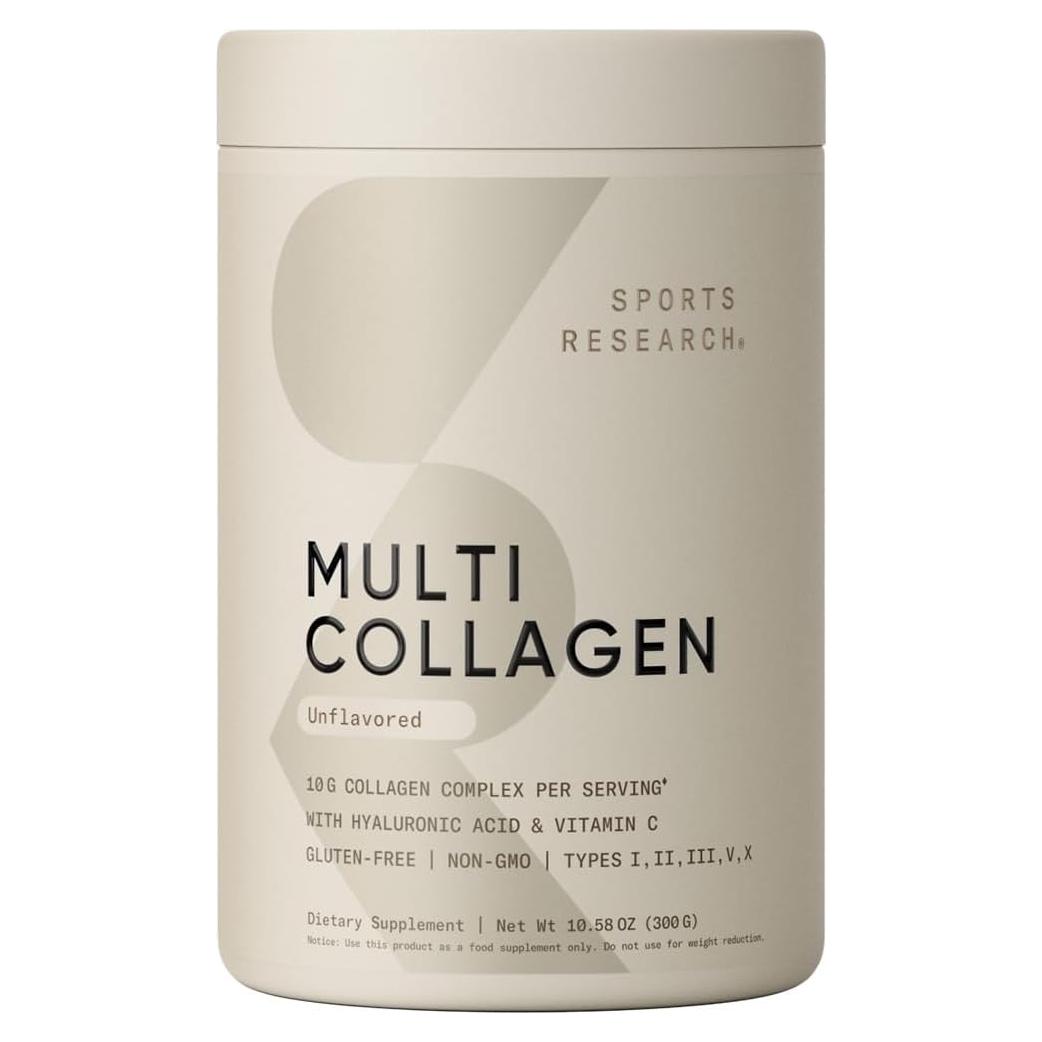 Polvo de Colágeno Múltiple Sports Research 30 Porciones Sin Sabor