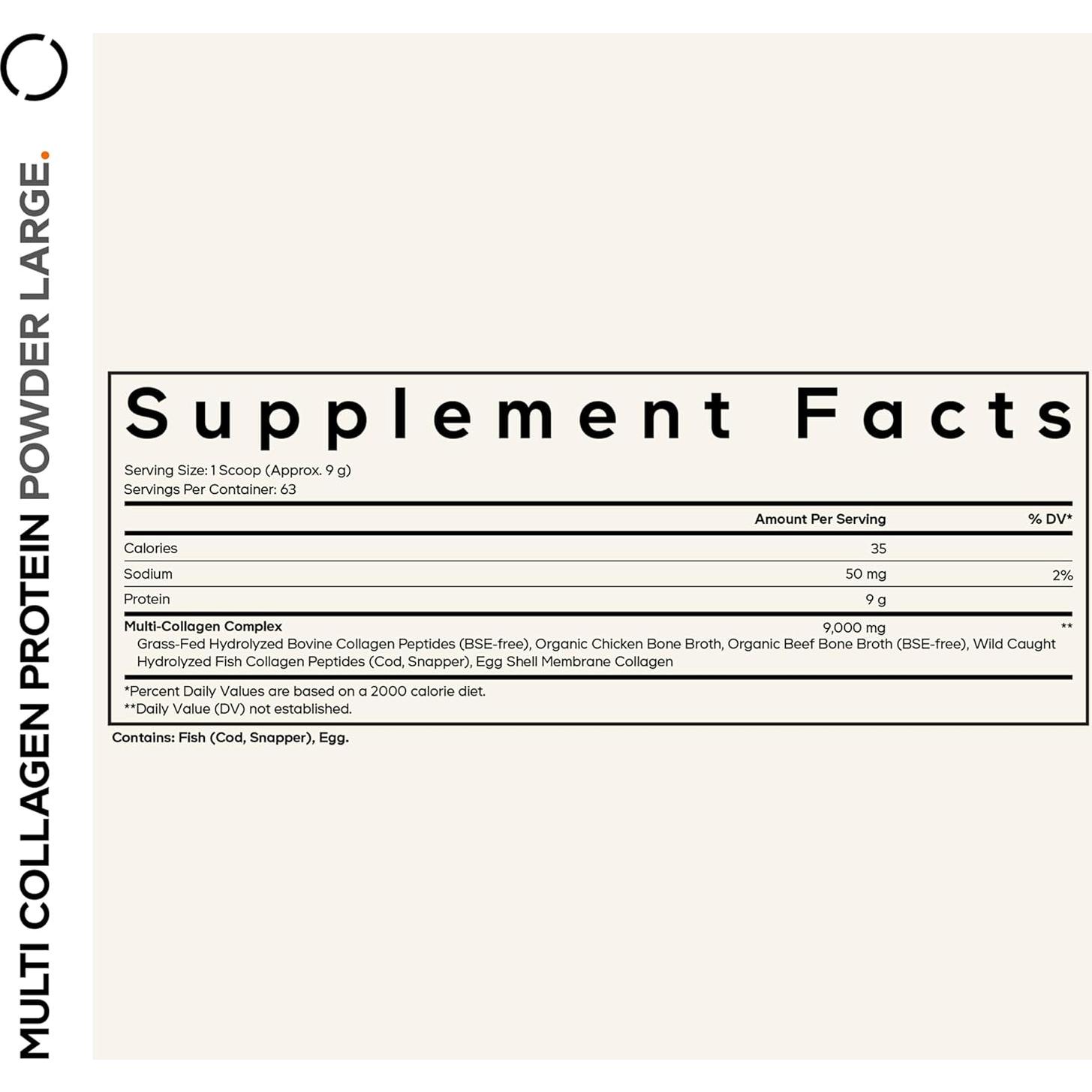 Polvo de Colágeno Múltiple Codeage 0.57 kg - Hidrolizado Sin Sabor