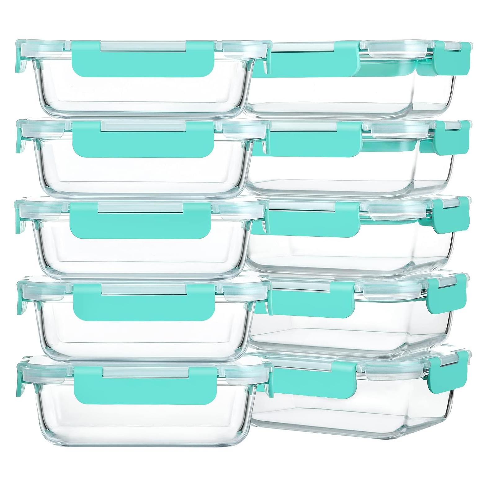 Contenedores de Vidrio para Preparación de Comidas M MCIRCO 10-Pack 625ml