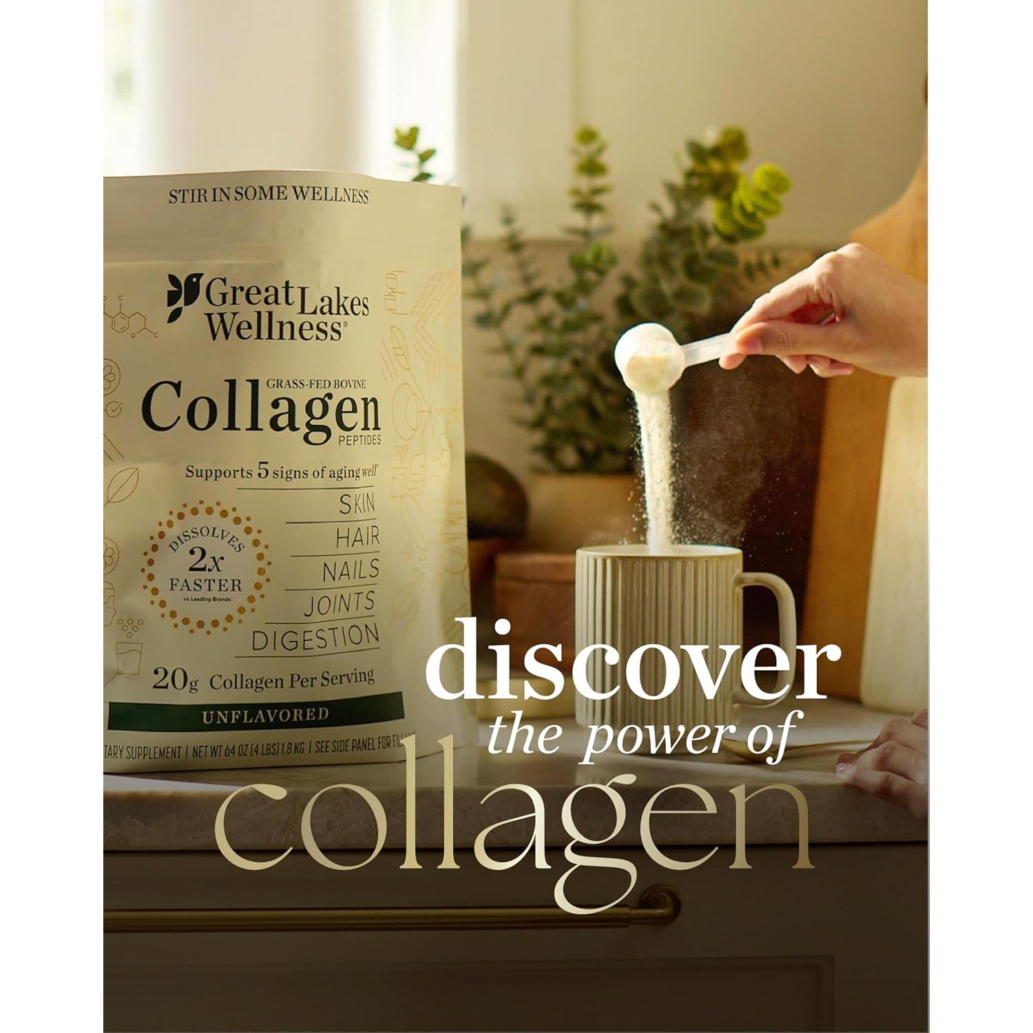 Polvo de Péptidos de Colágeno Bovino Great Lakes 907 g - Sin Sabor