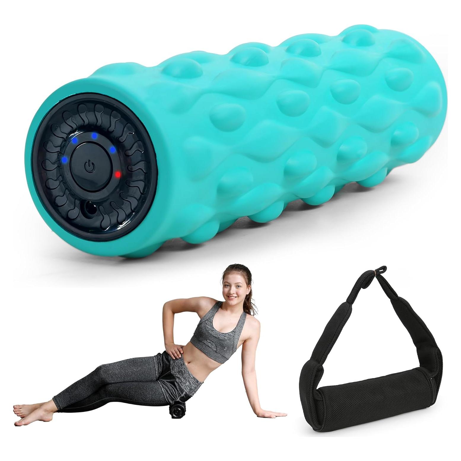 Rodillo de Espuma Vibrante Kucttic 33x11cm Azul con Mochila