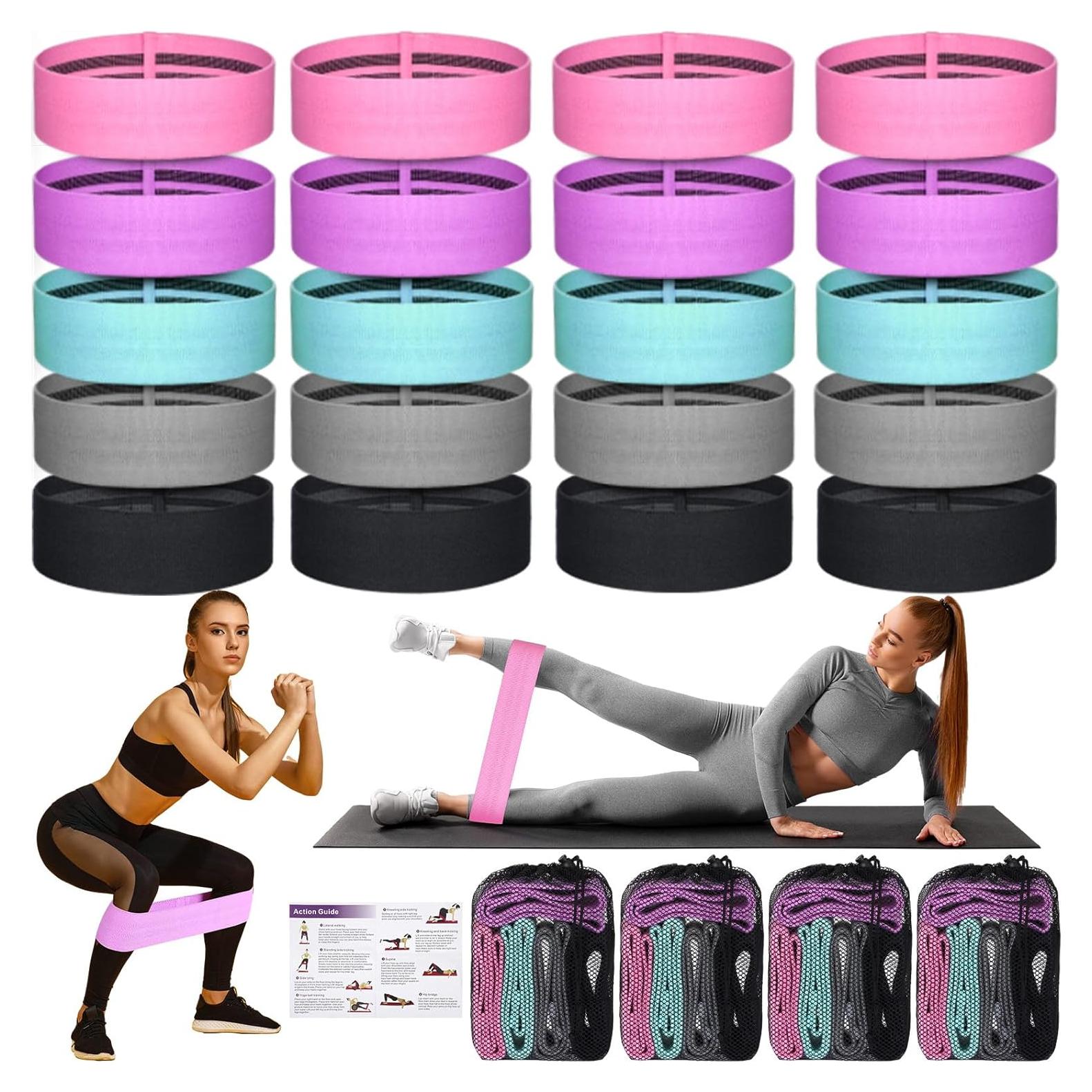 Bandas de Resistencia Shappy 20 Pcs 5 Niveles Tela Antideslizantes