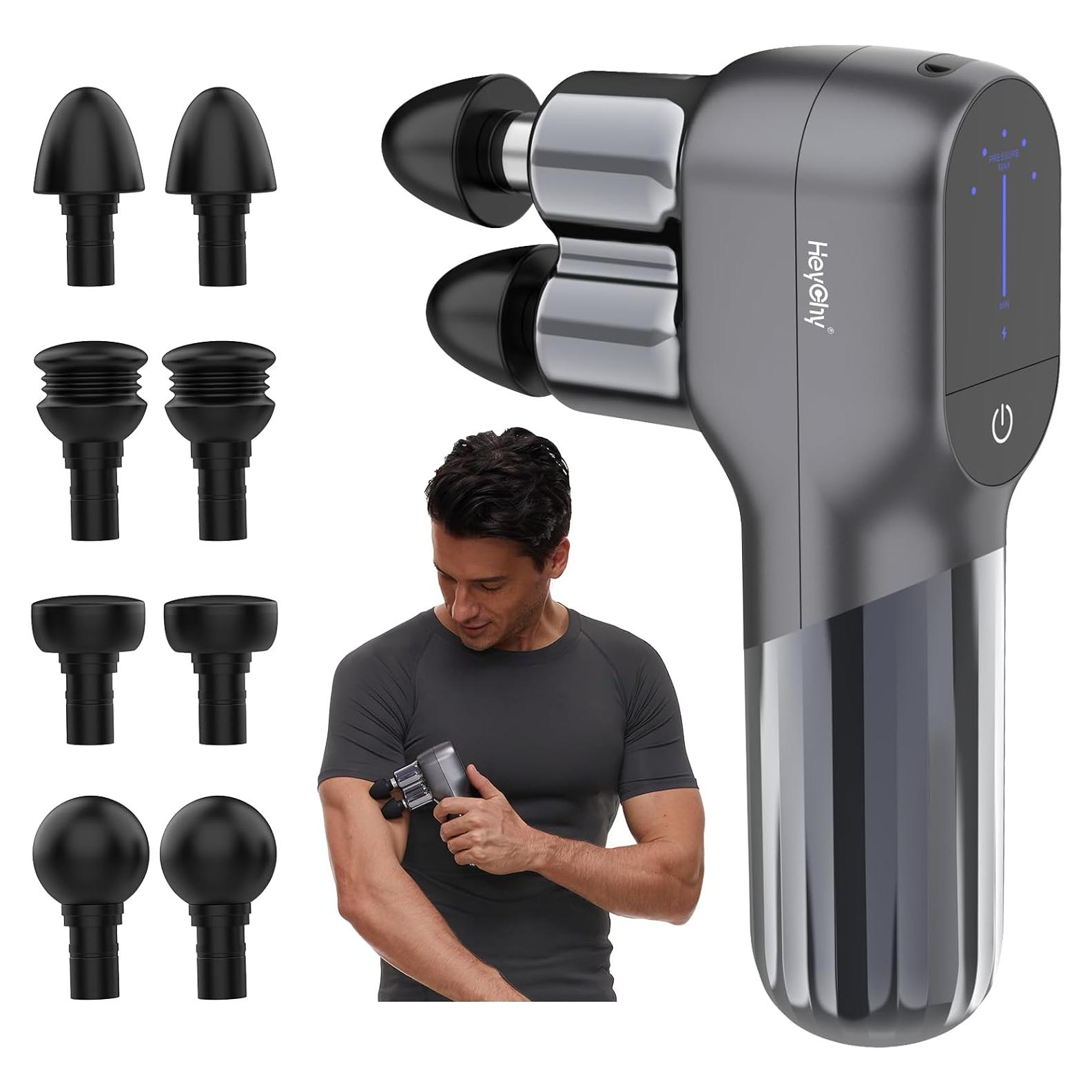 Pistola de Masaje HEYCHY F5-A Mini Doble Cabeza 3000 RPM